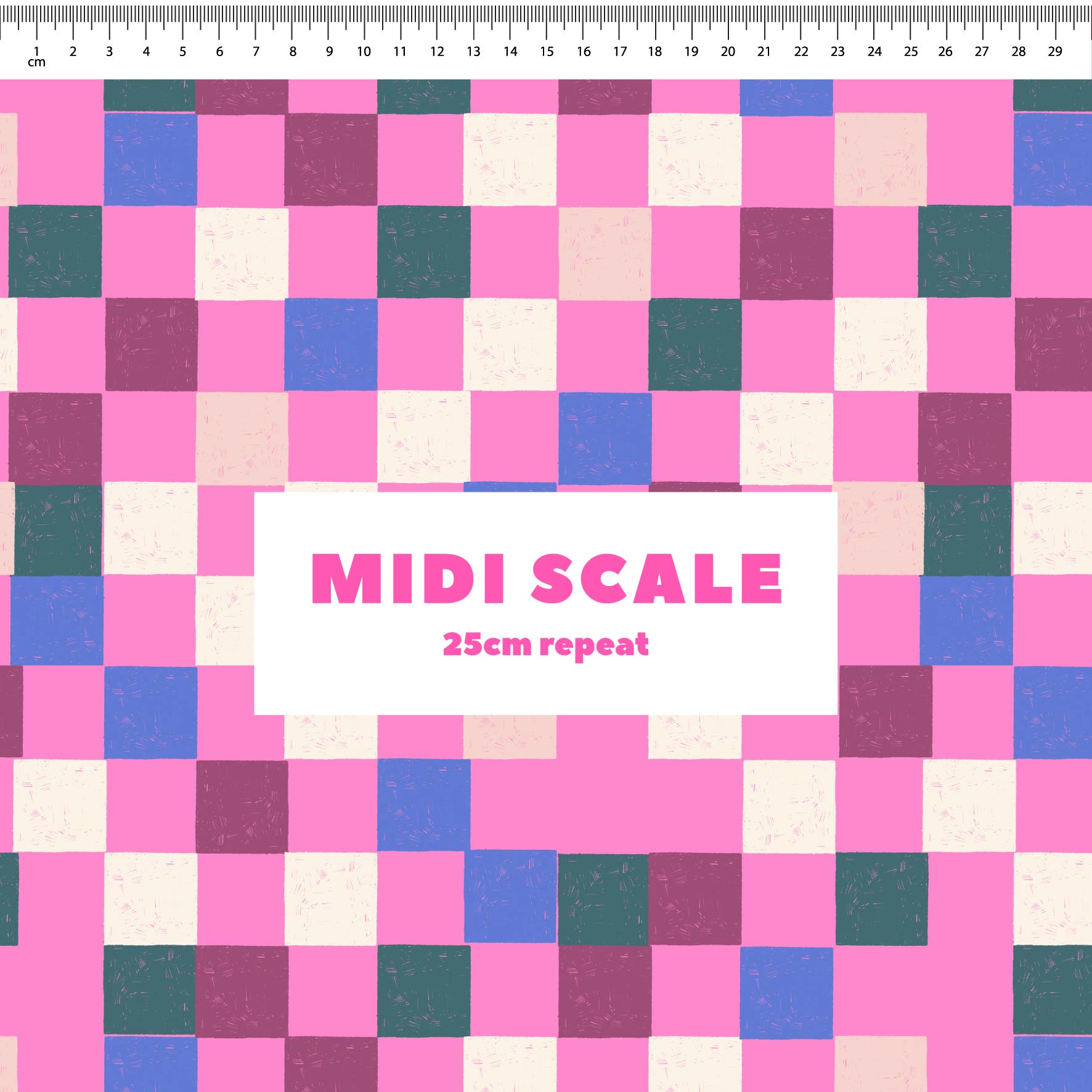 Coloured Checkerboard (Pink) Preorder Fabric by New Kid Club