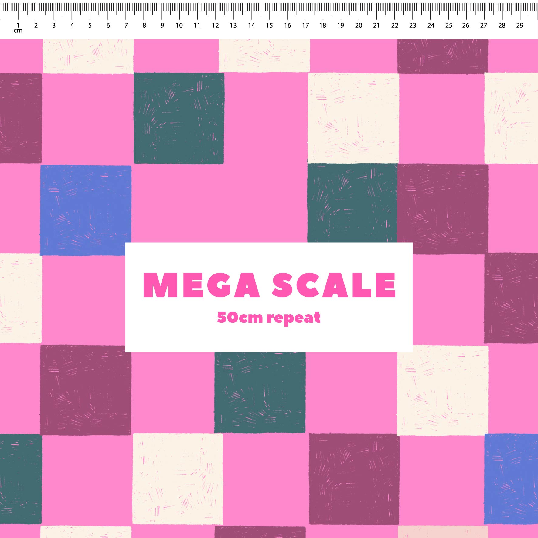Coloured Checkerboard (Pink) Preorder Fabric by New Kid Club