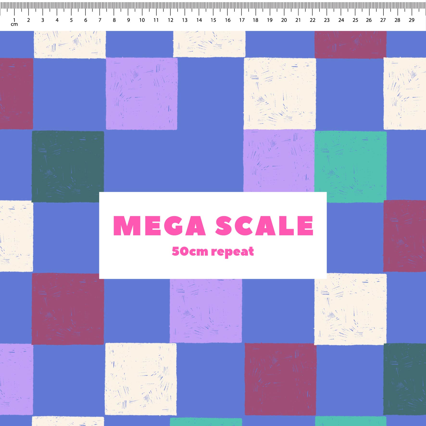 Coloured Checkerboard (Blue) Preorder Fabric by New Kid Club