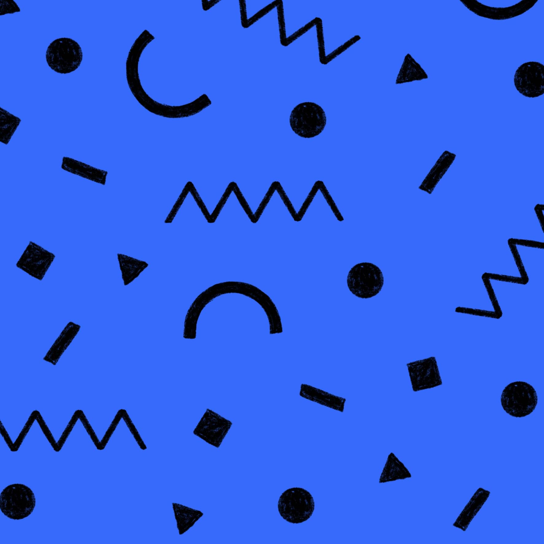 Preorder: Confetti Shapes (Black on Blue)