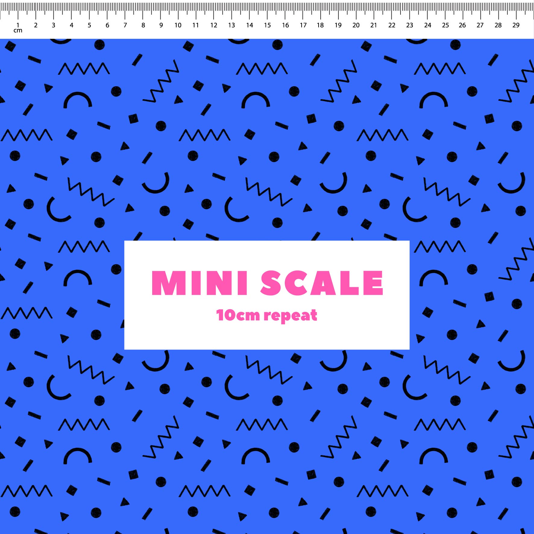 Preorder: Confetti Shapes (Black on Blue)