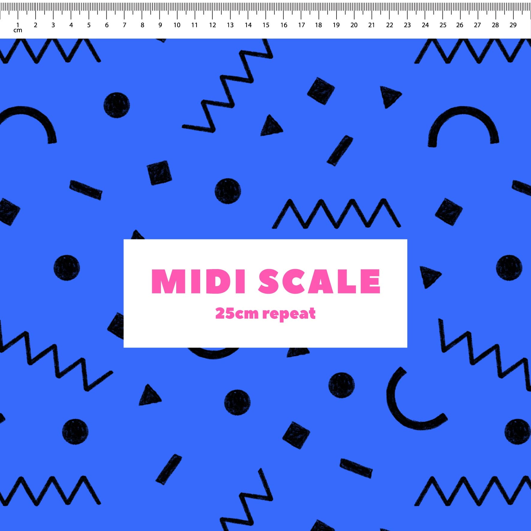 Preorder: Confetti Shapes (Black on Blue)