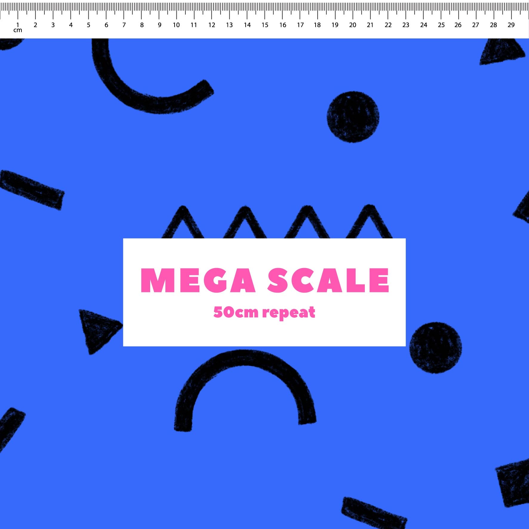 Preorder: Confetti Shapes (Black on Blue)