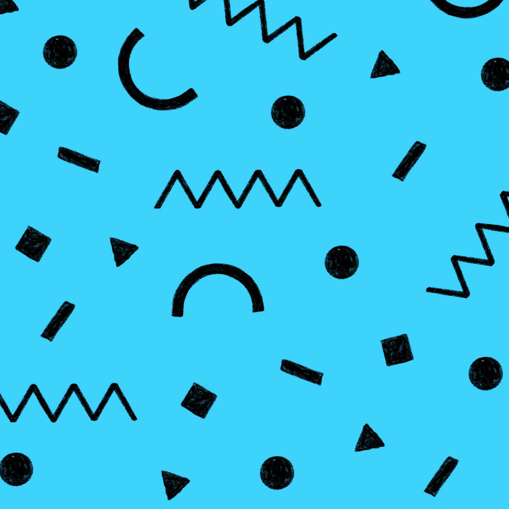 Preorder: Confetti Shapes (Black on Light Blue)