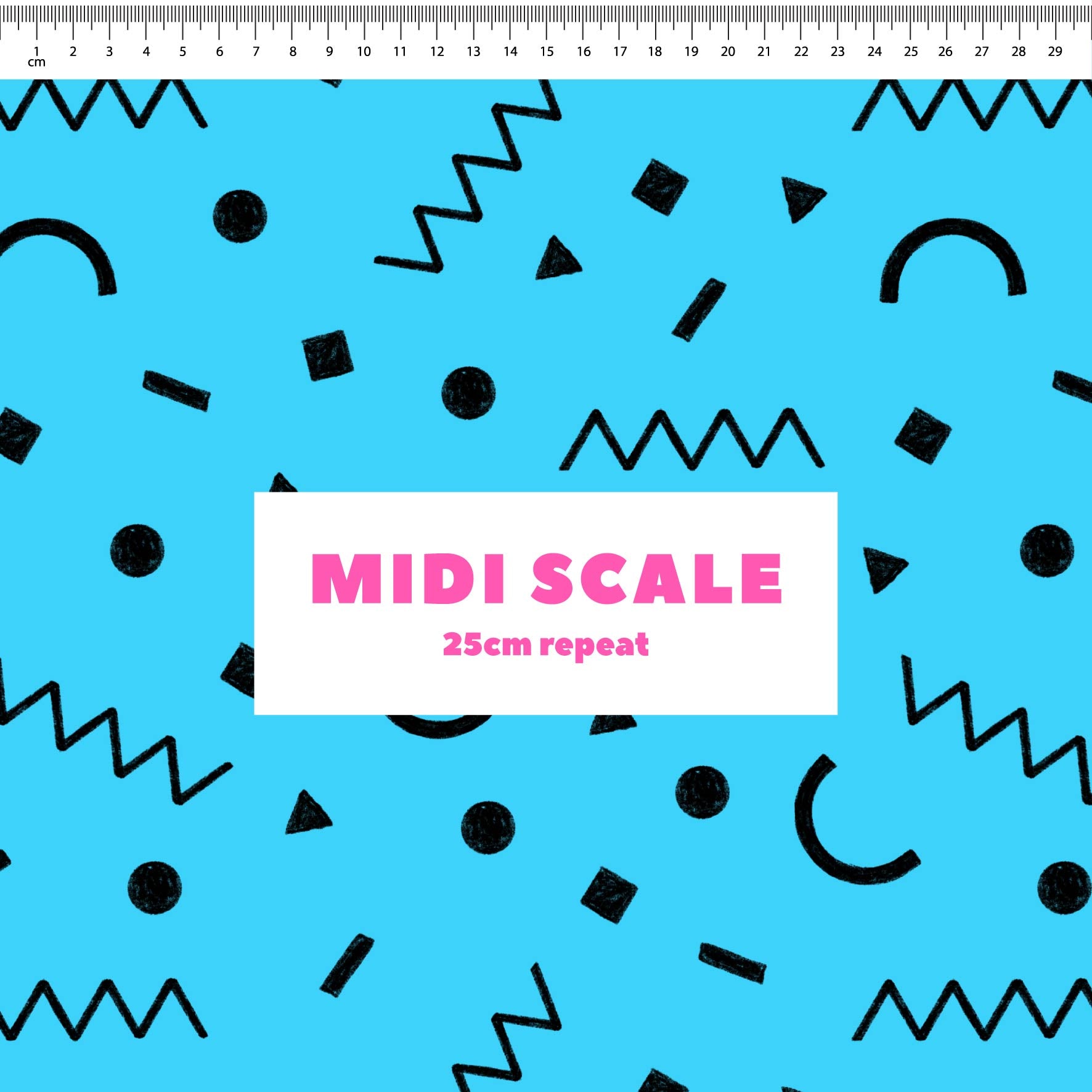 Preorder: Confetti Shapes (Black on Light Blue)