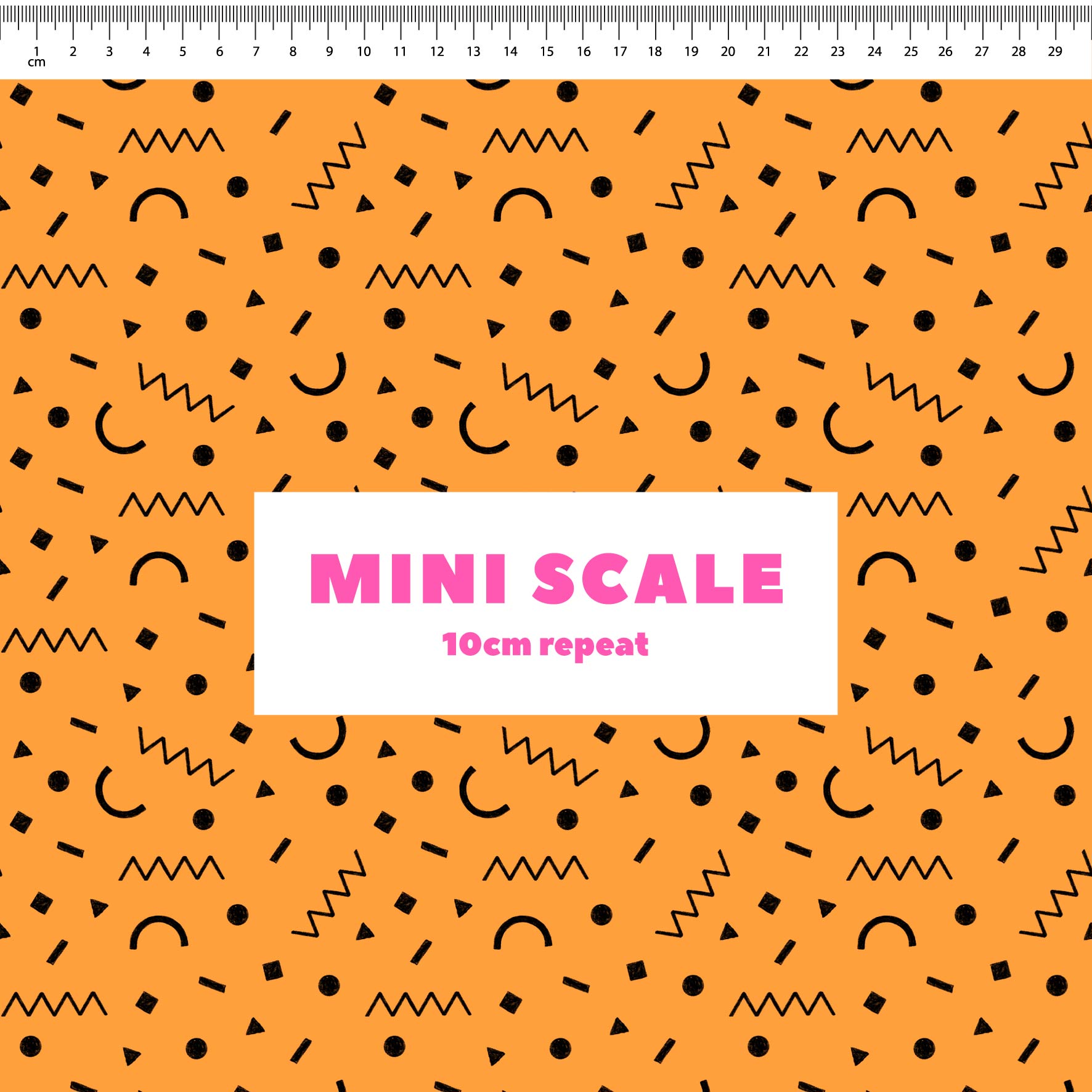 Preorder: Confetti Shapes (Black on Orange)