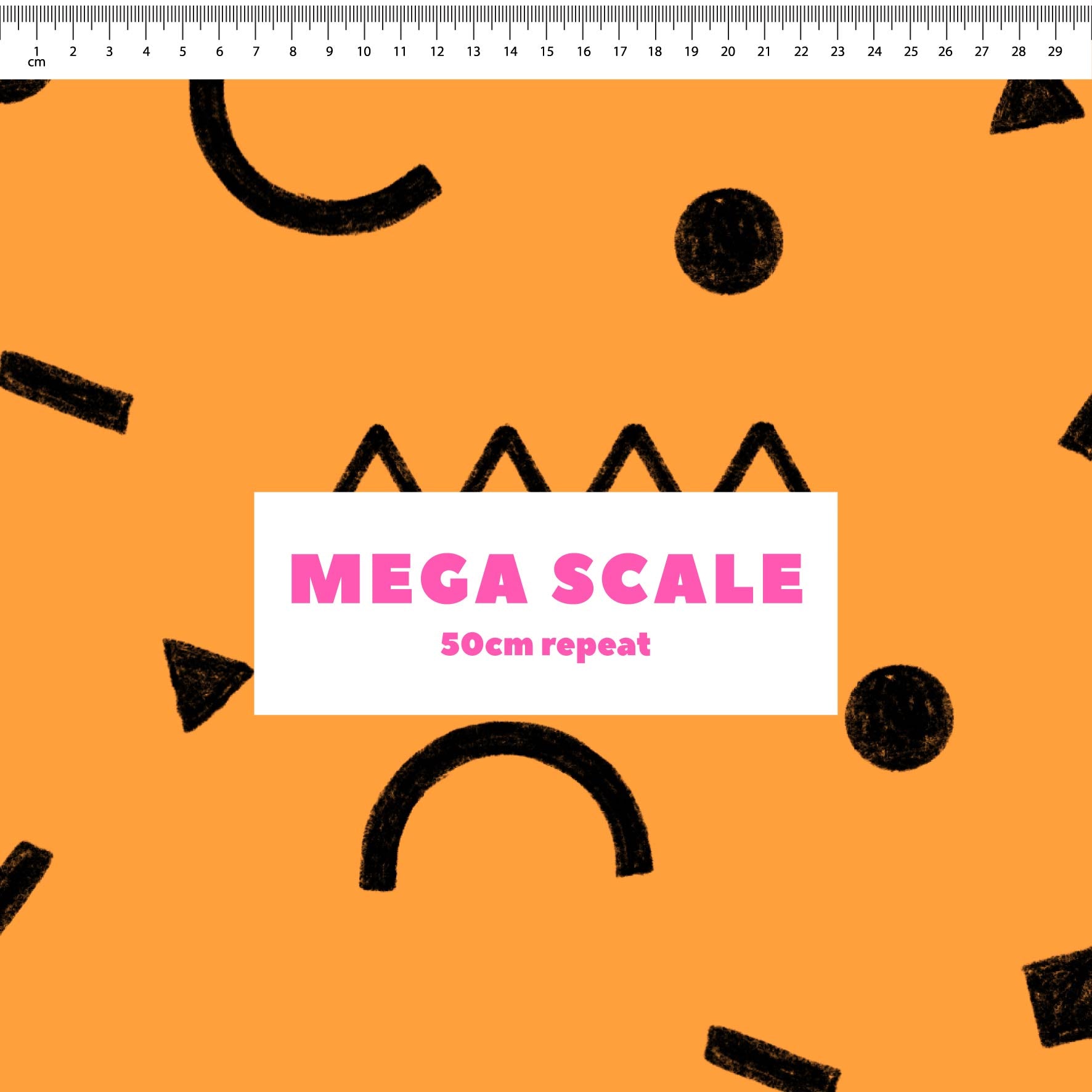 Preorder: Confetti Shapes (Black on Orange)