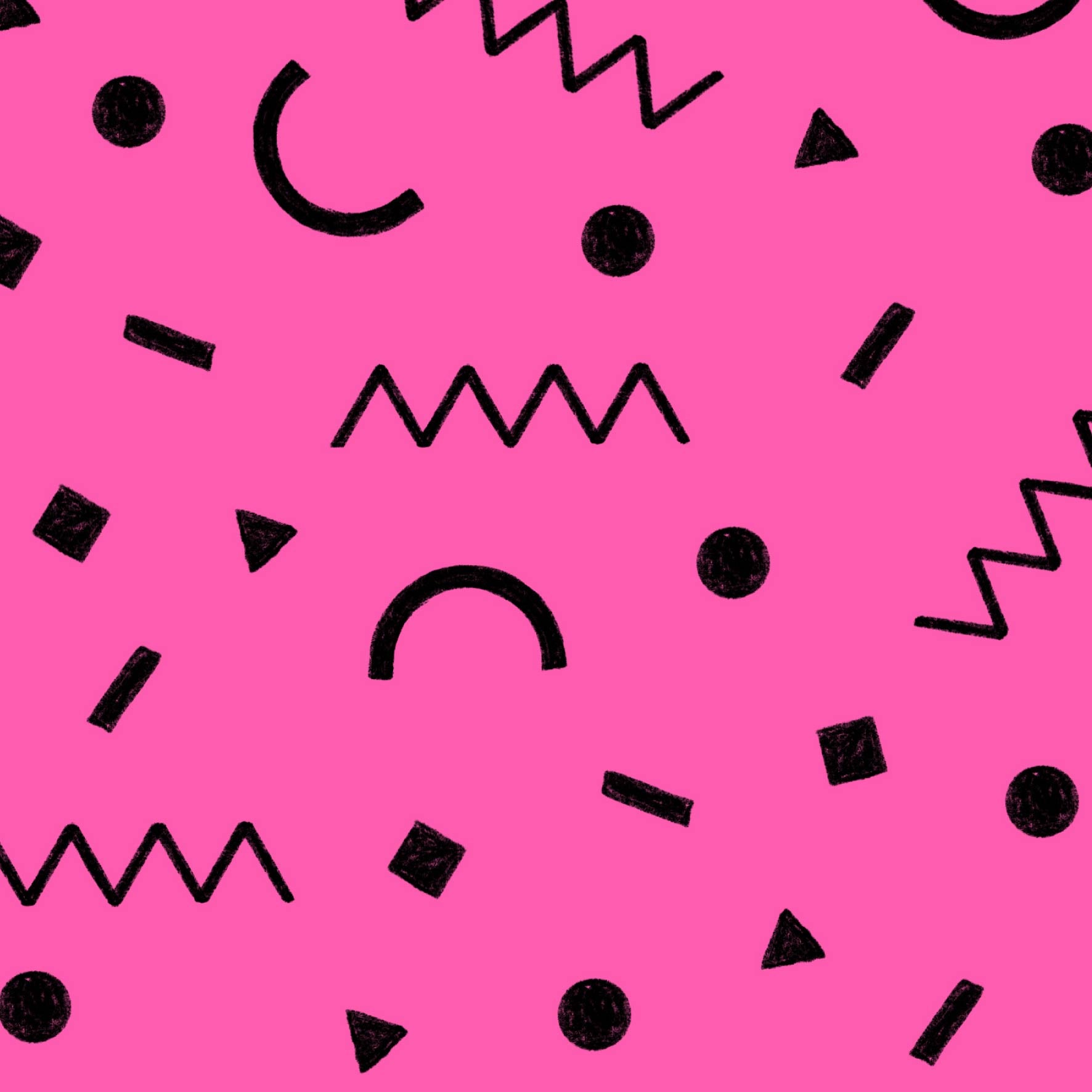 Preorder: Confetti Shapes (Black on Pink)