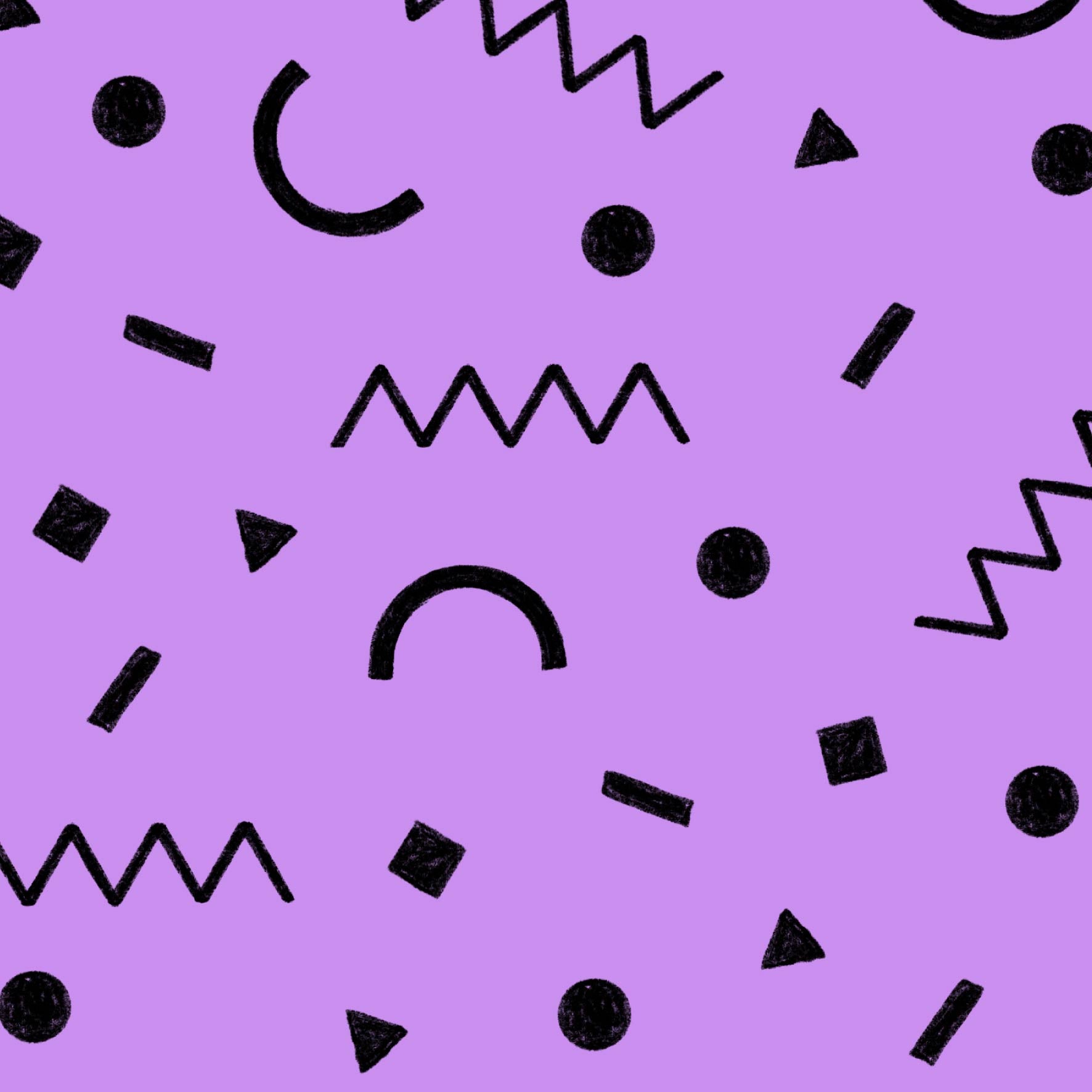 Preorder: Confetti Shapes (Black on Purple)