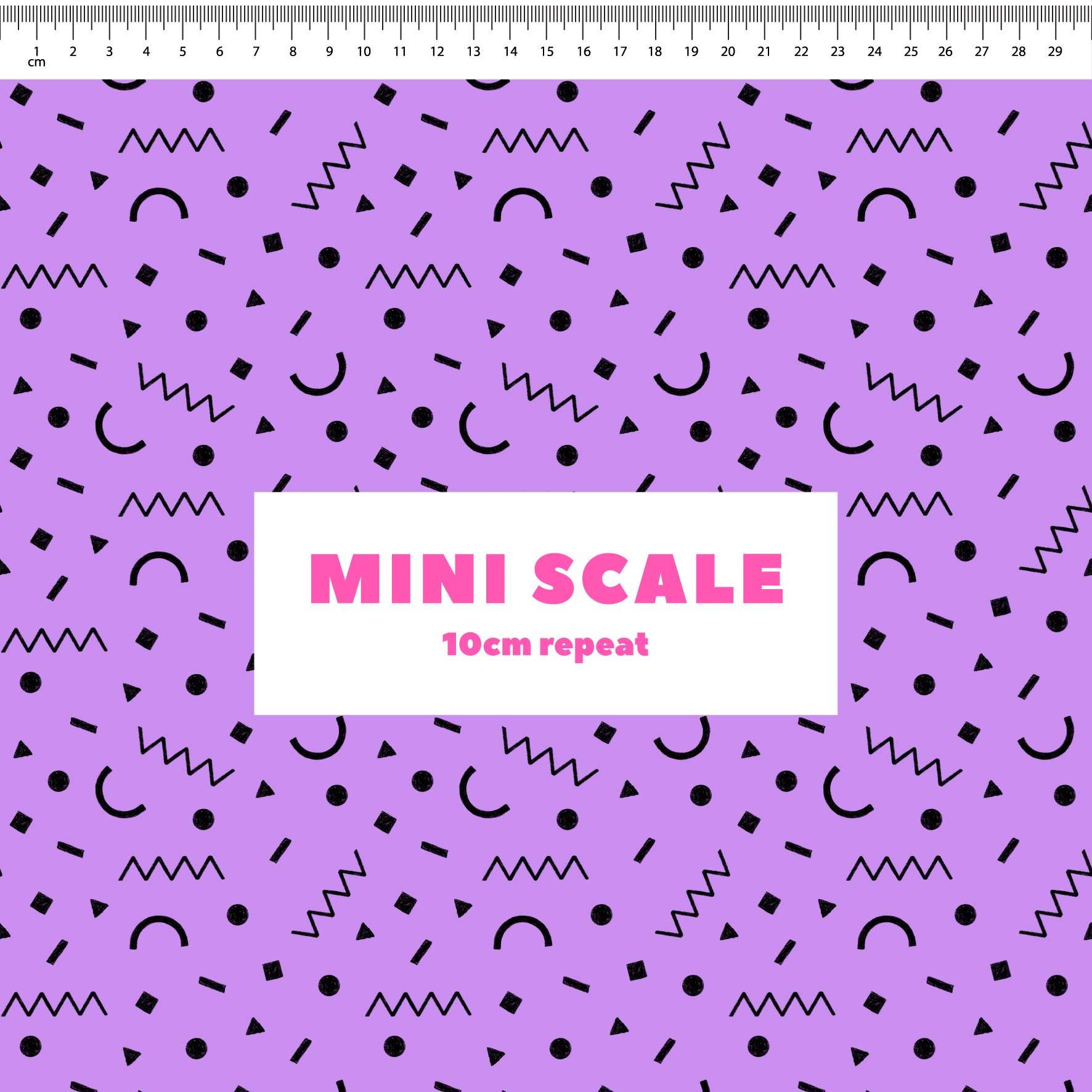 Preorder: Confetti Shapes (Black on Purple)