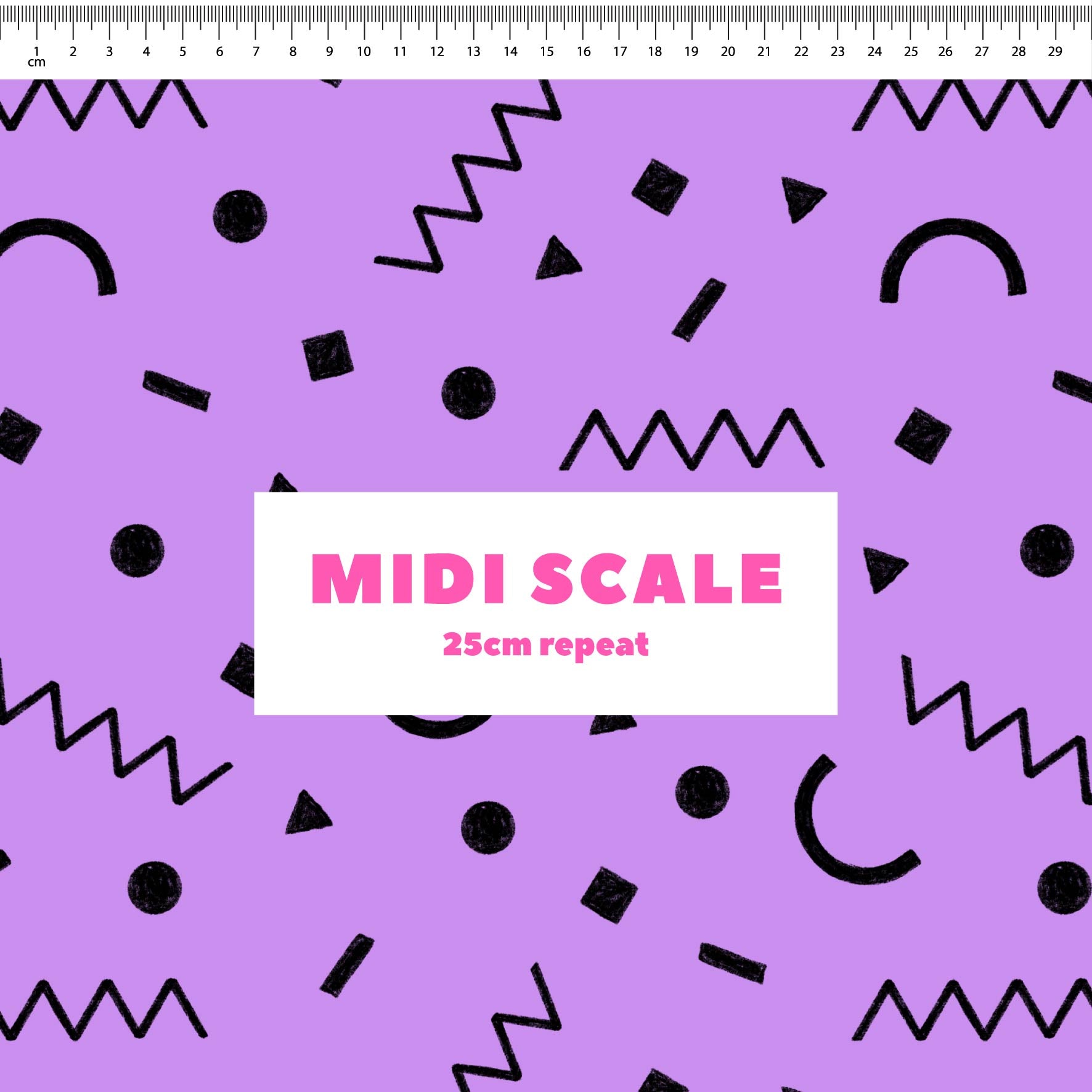 Preorder: Confetti Shapes (Black on Purple)