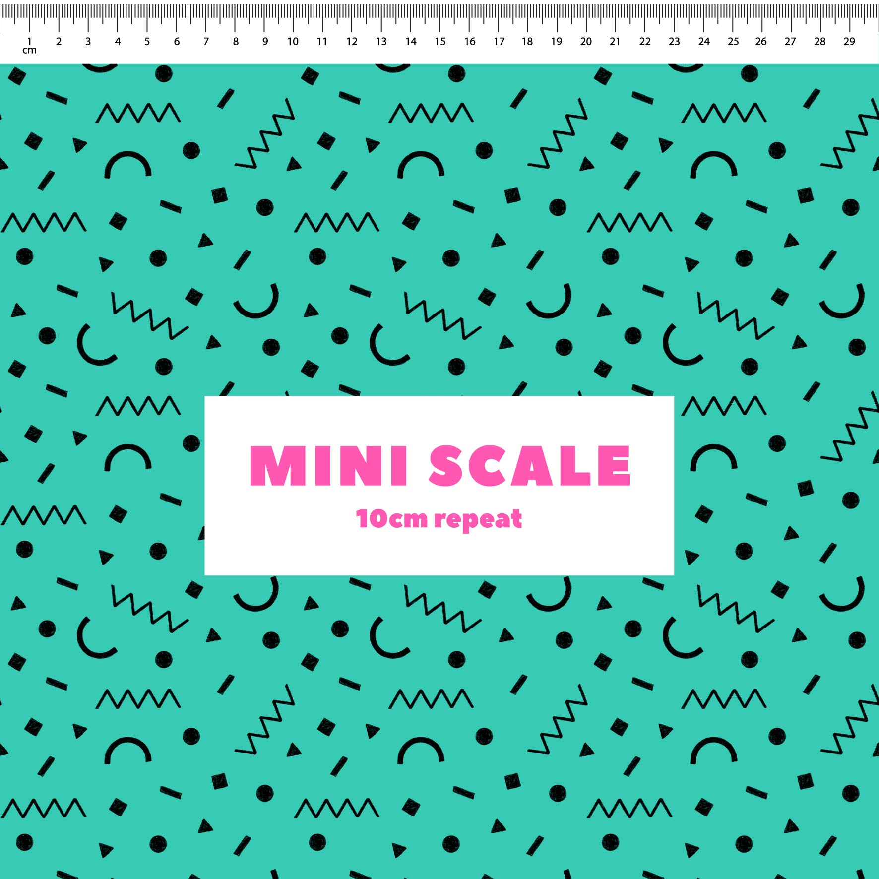 Preorder: Confetti Shapes (Black on Teal)