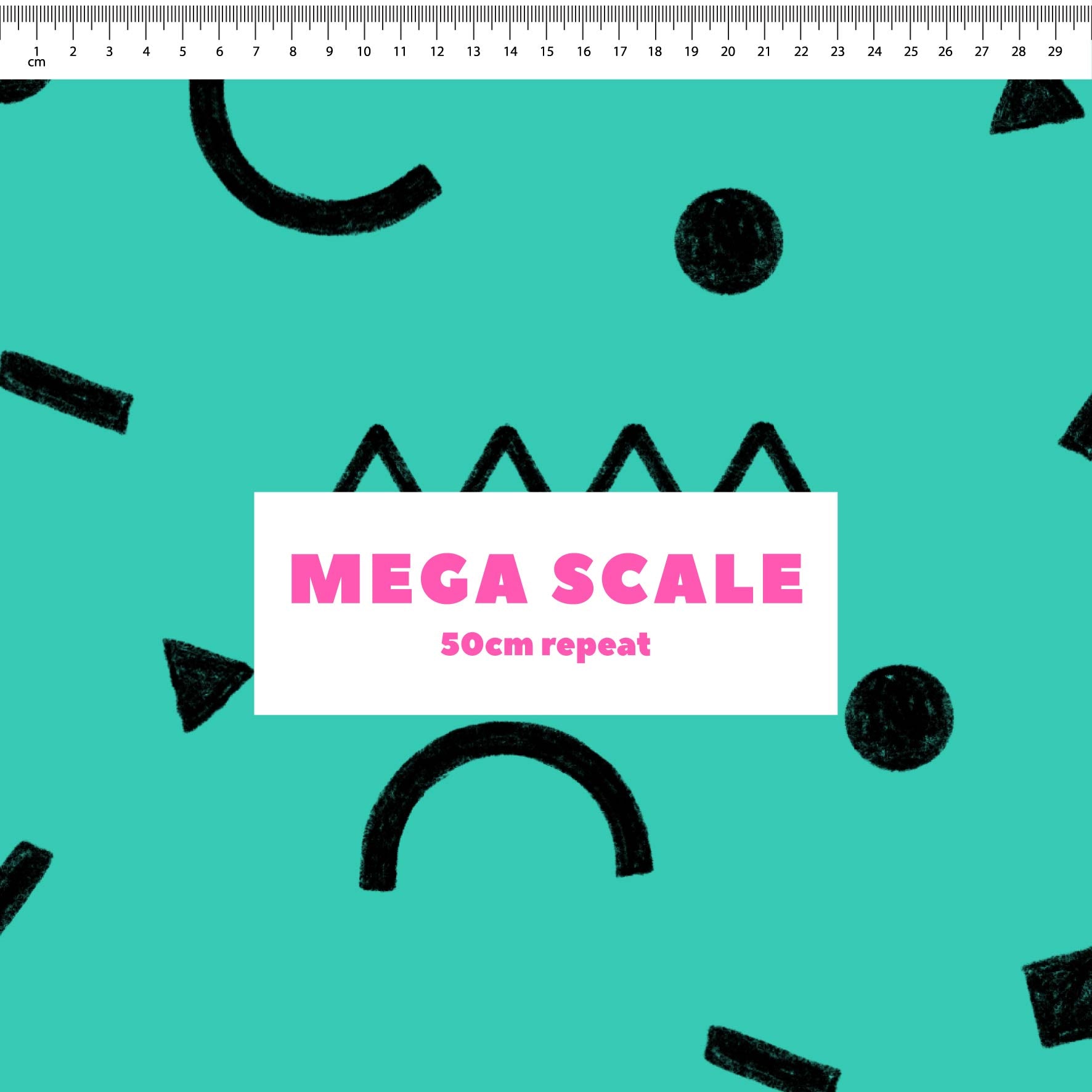 Preorder: Confetti Shapes (Black on Teal)