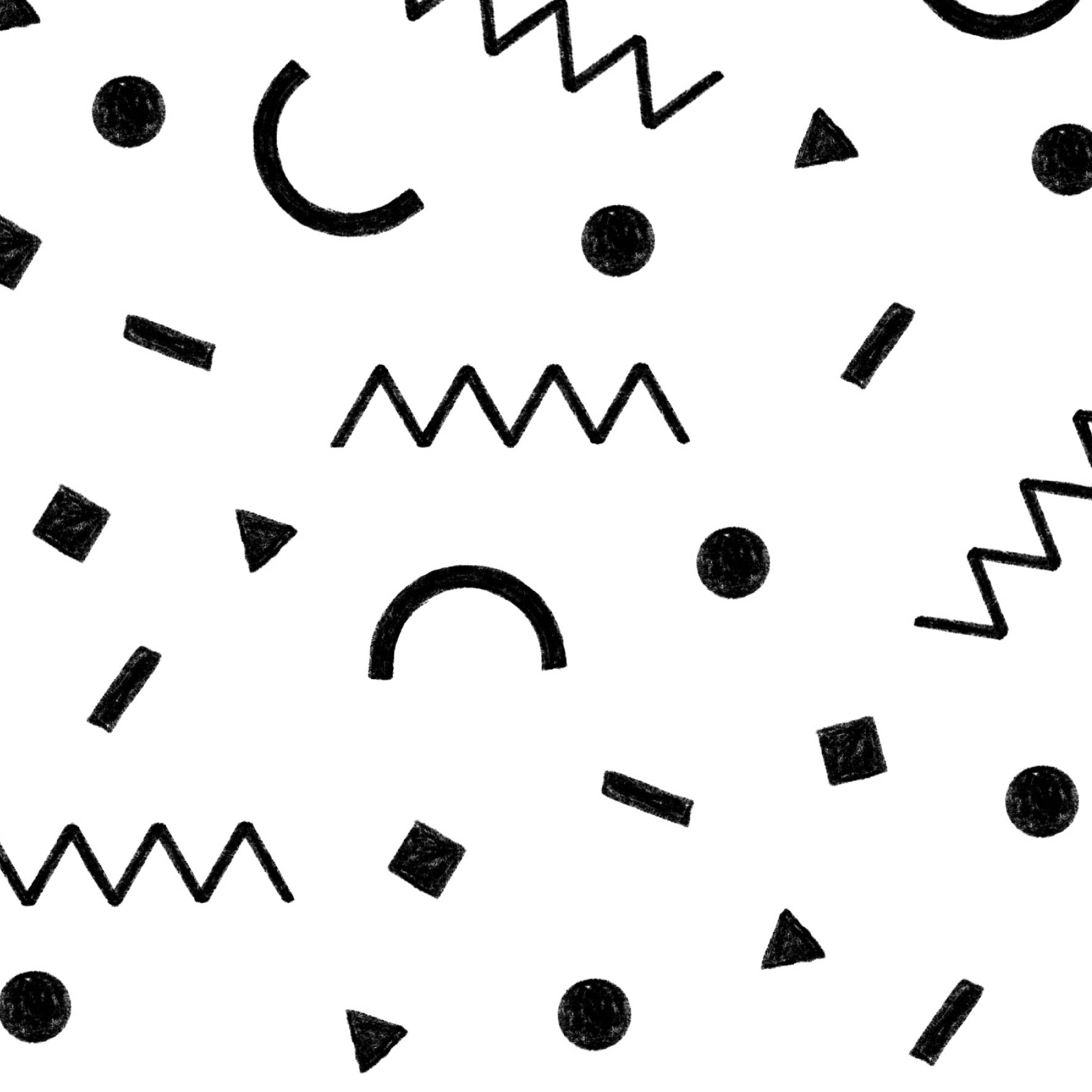 Preorder: Confetti Shapes (Black on White)