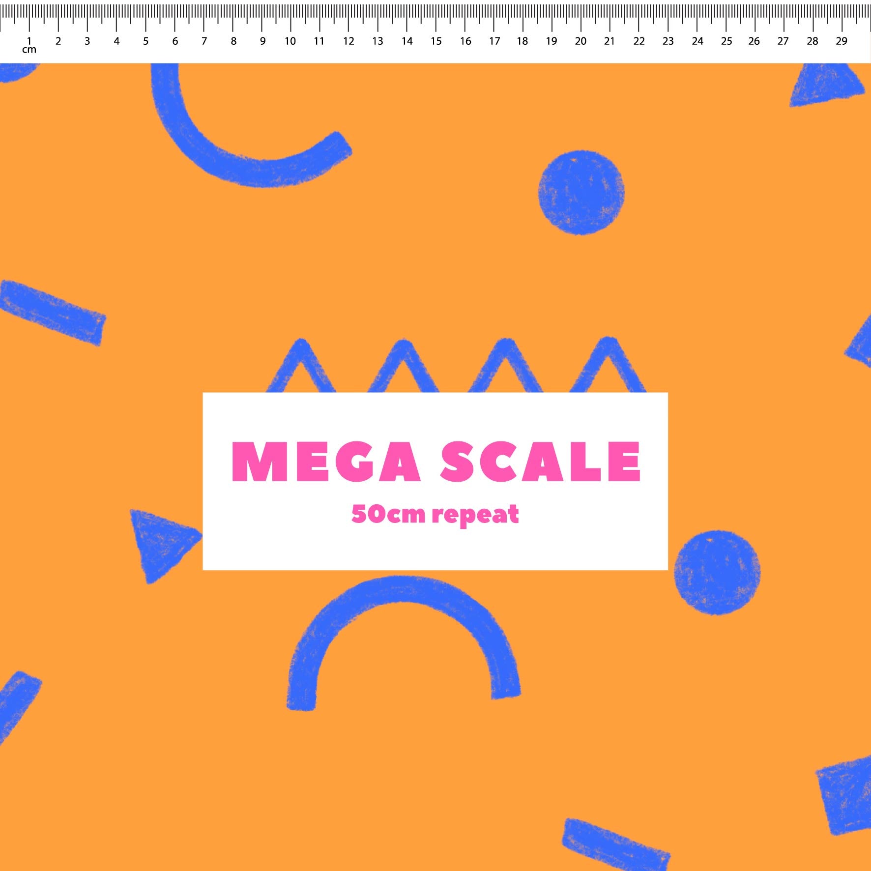 Preorder: Confetti Shapes (Blue on Orange)