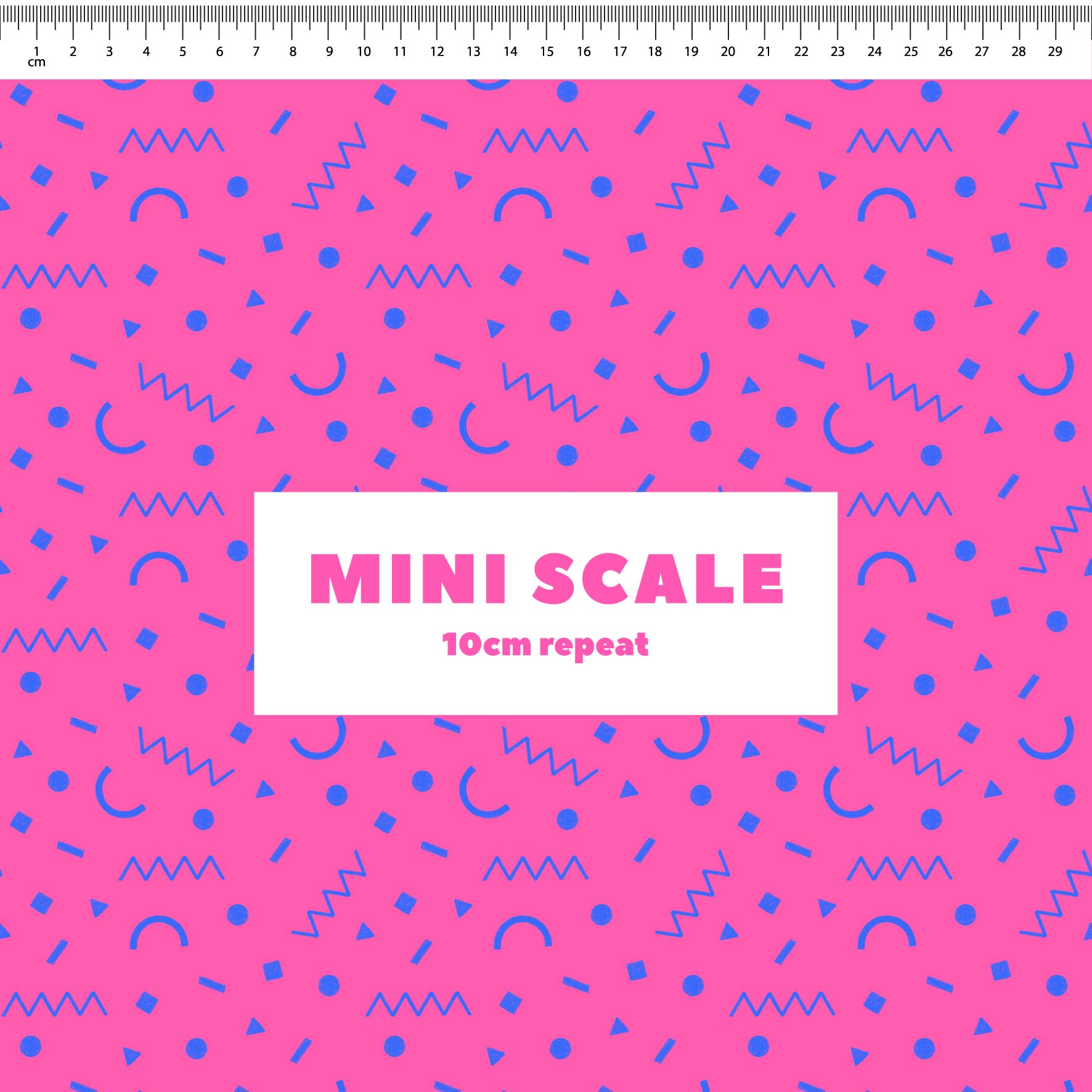 Preorder: Confetti Shapes (Blue on Pink)