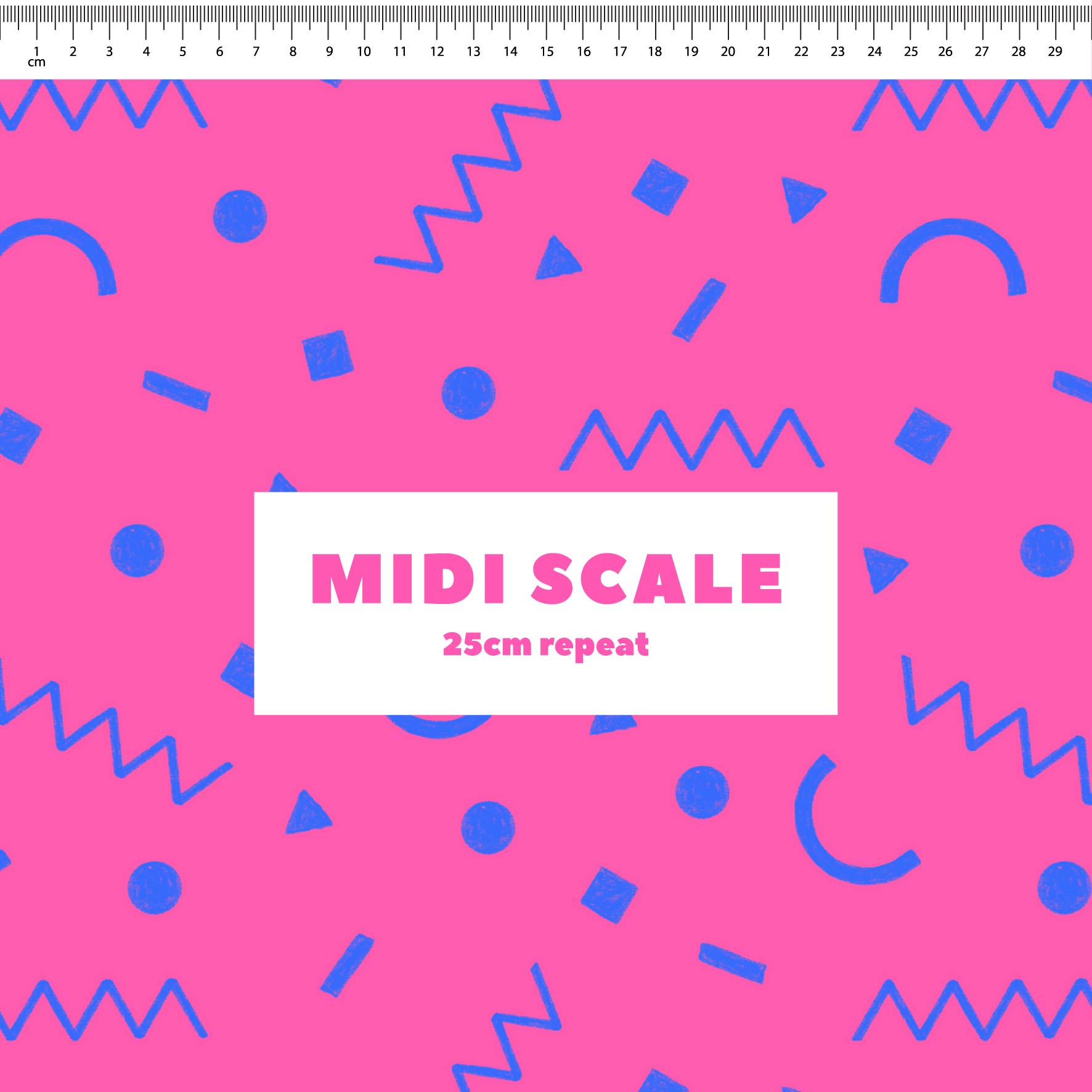 Preorder: Confetti Shapes (Blue on Pink)