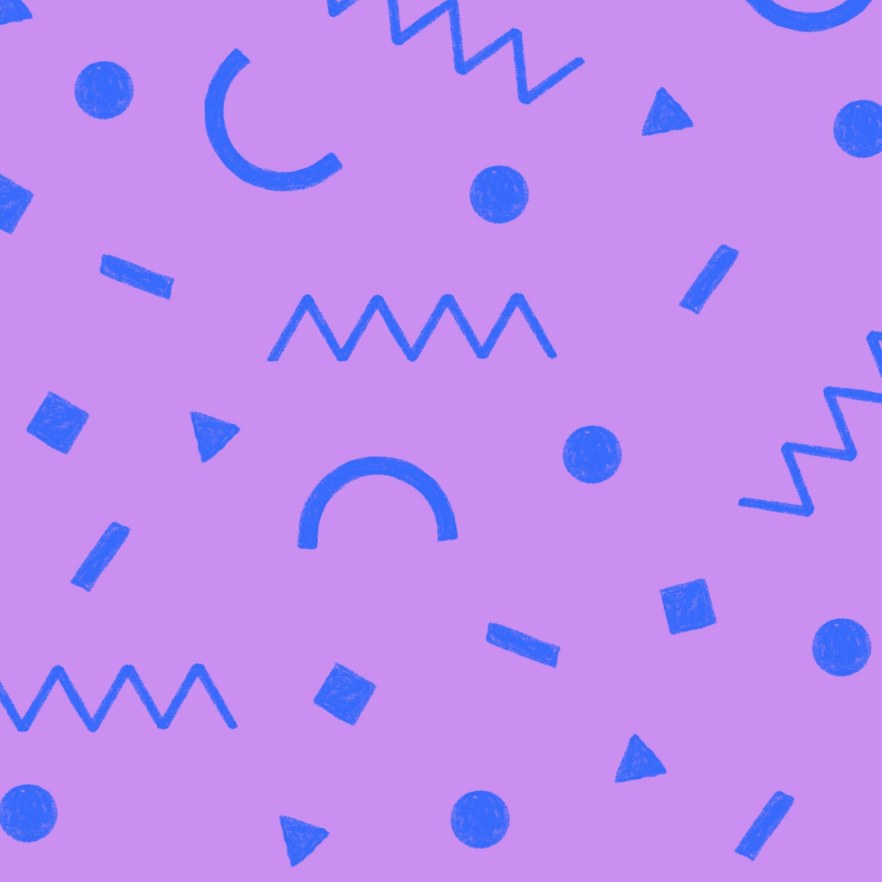 Preorder: Confetti Shapes (Blue on Purple)