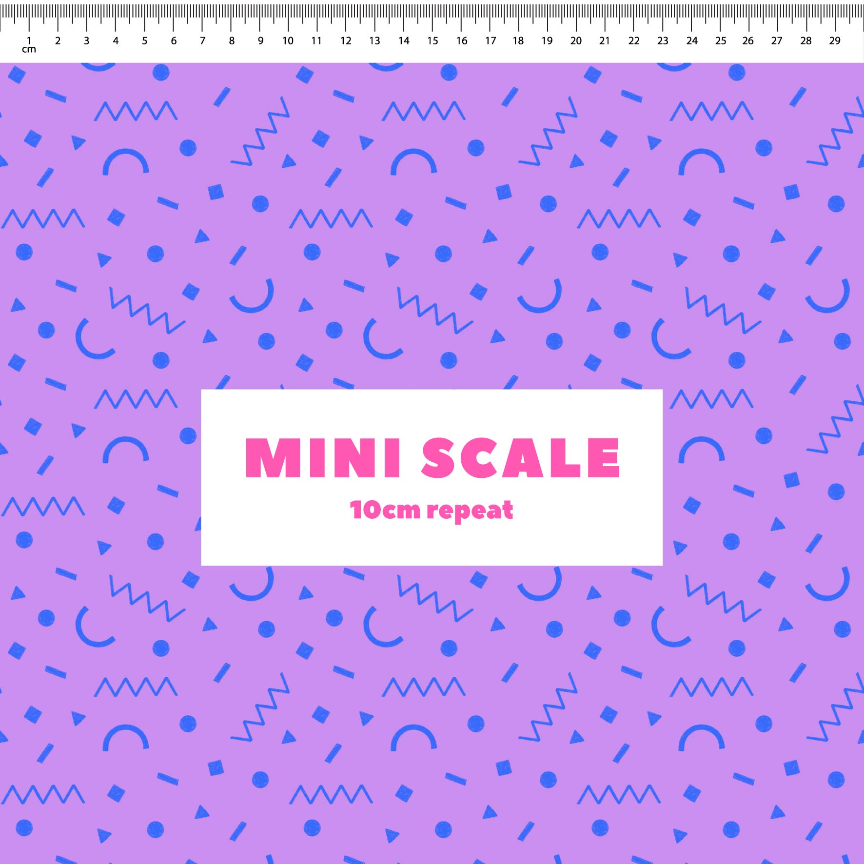 Preorder: Confetti Shapes (Blue on Purple)