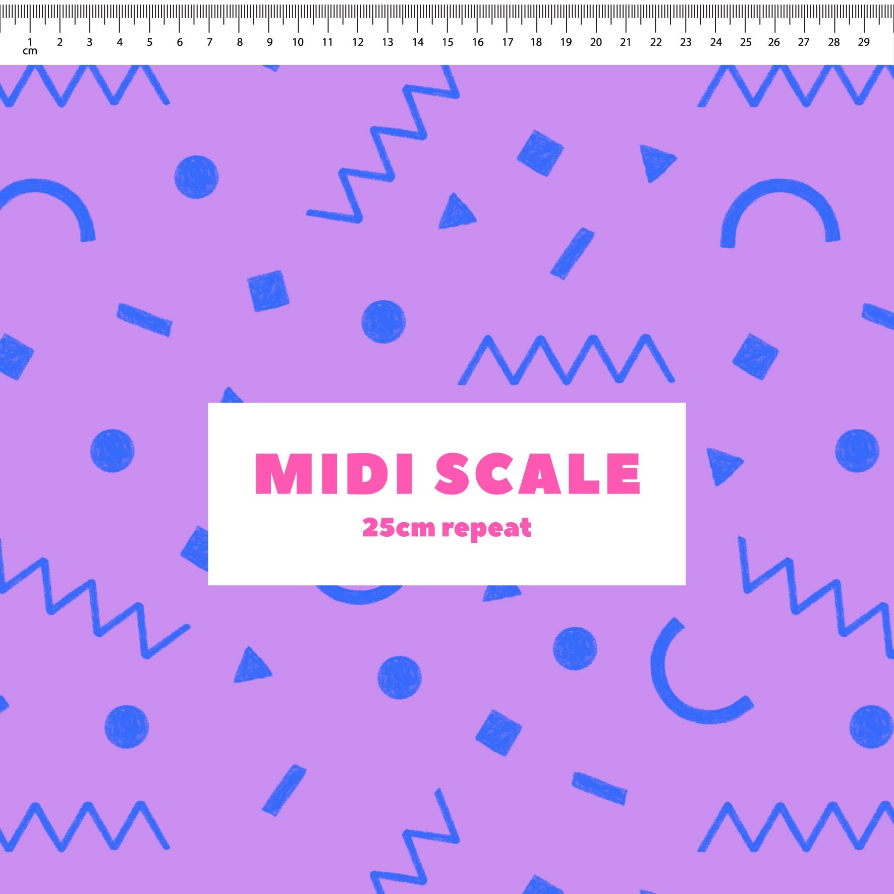 Preorder: Confetti Shapes (Blue on Purple)