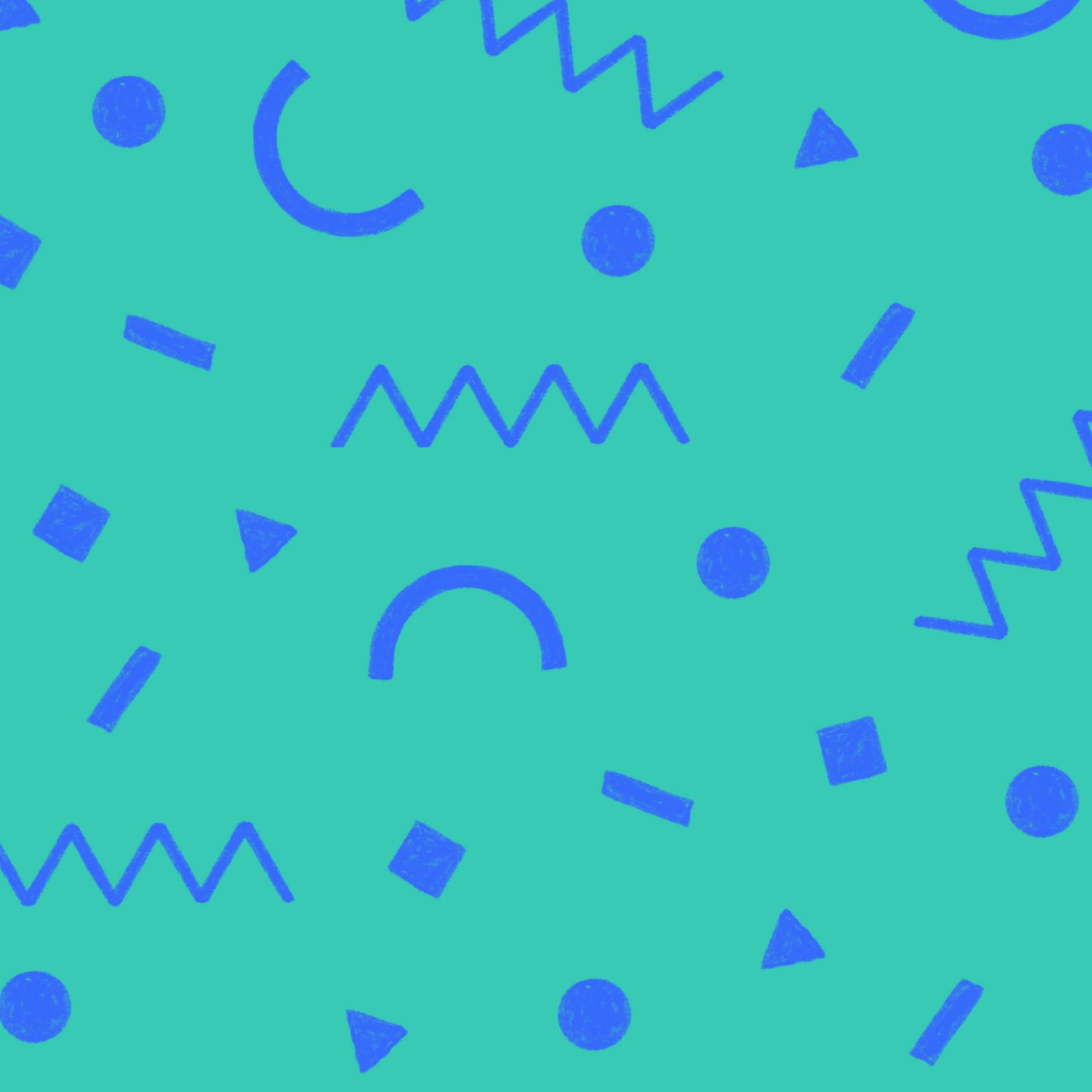 Preorder: Confetti Shapes (Blue on Teal)