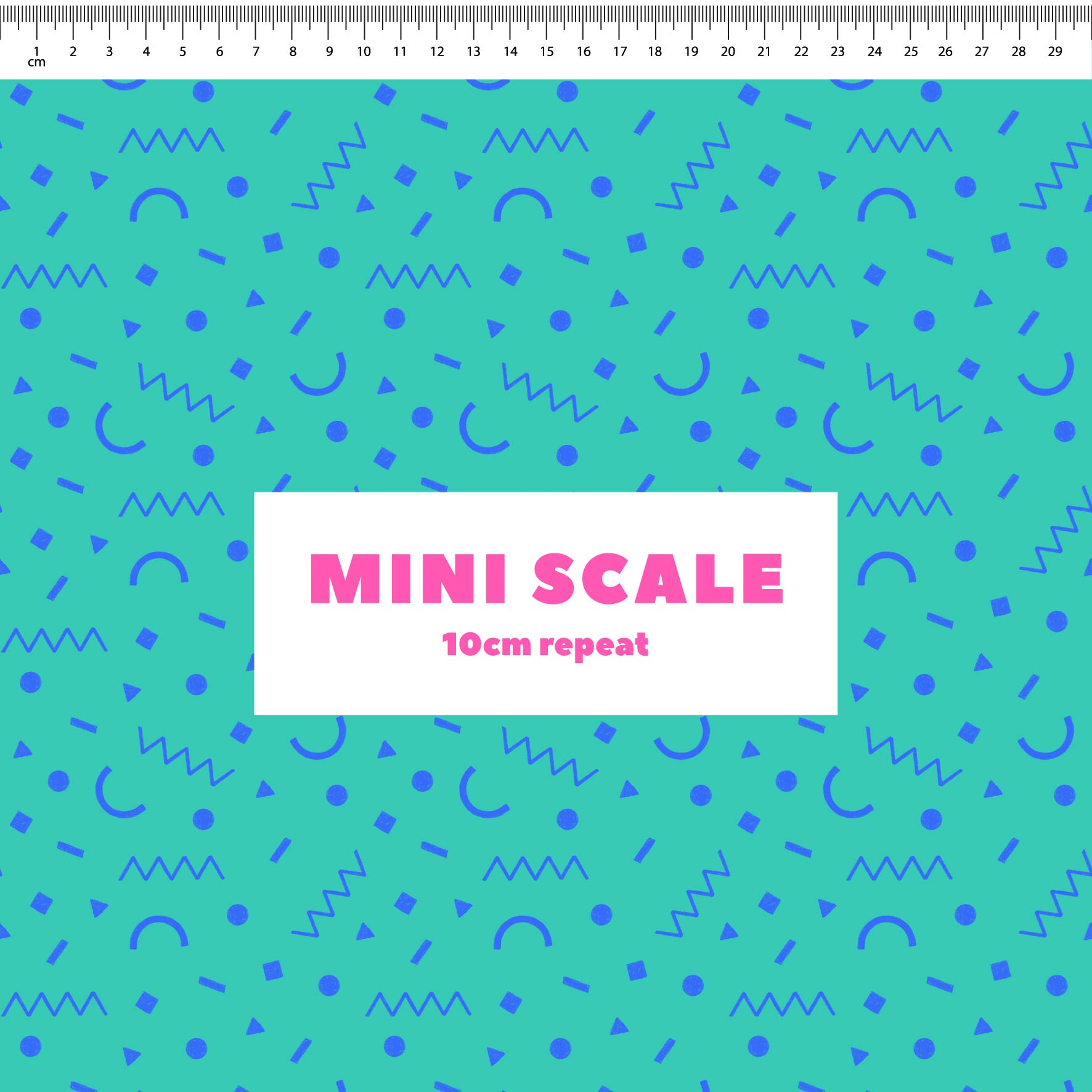 Preorder: Confetti Shapes (Blue on Teal)