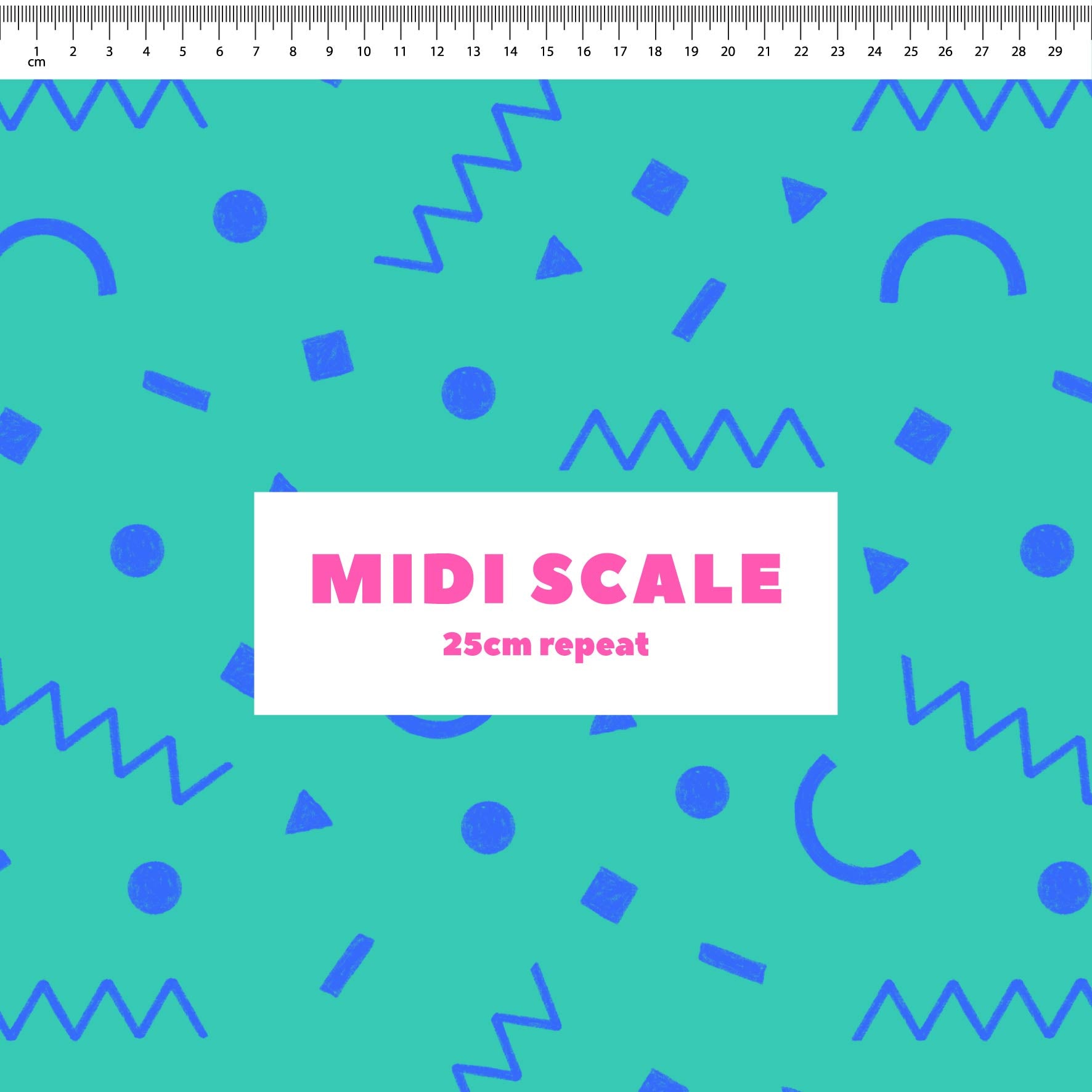 Preorder: Confetti Shapes (Blue on Teal)