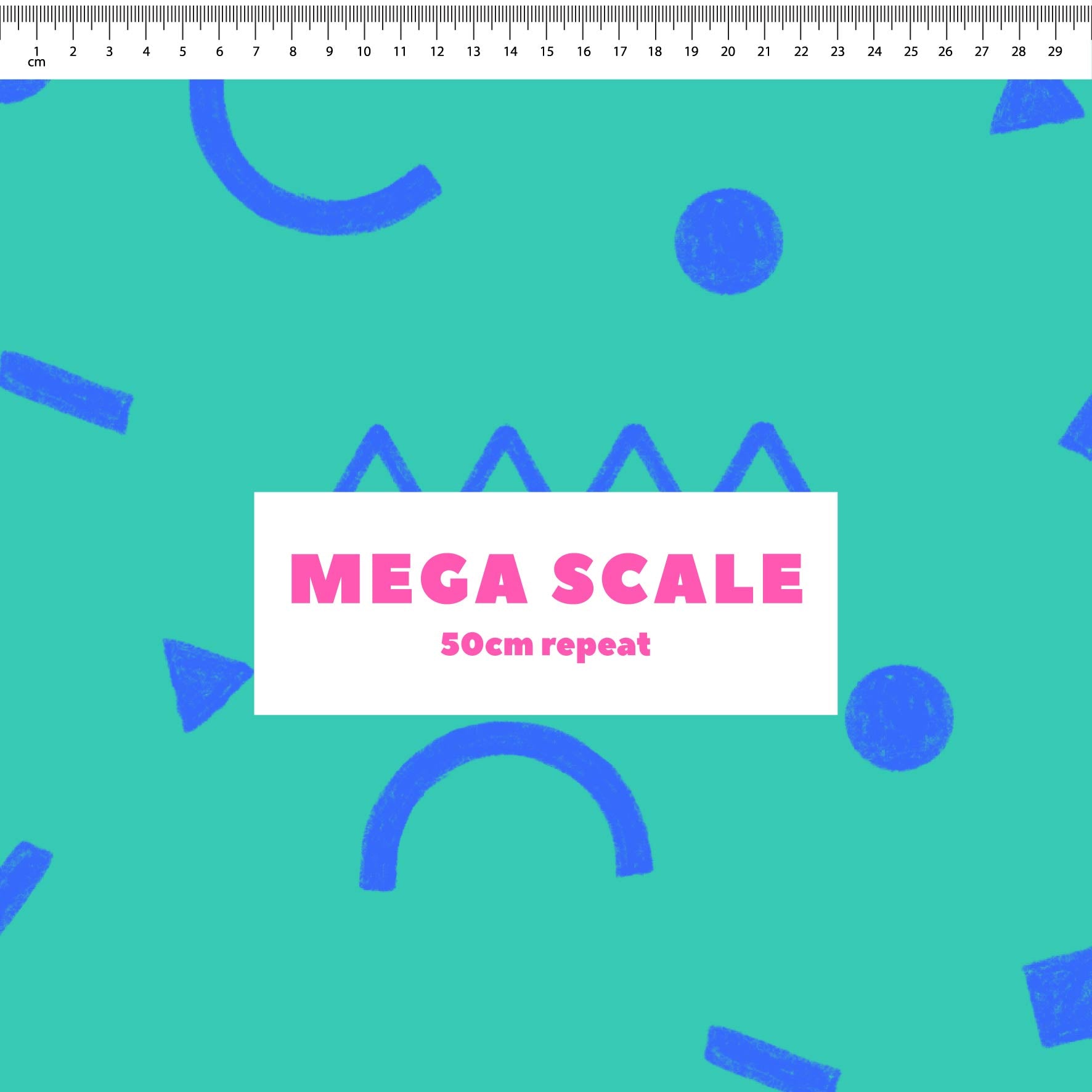 Preorder: Confetti Shapes (Blue on Teal)