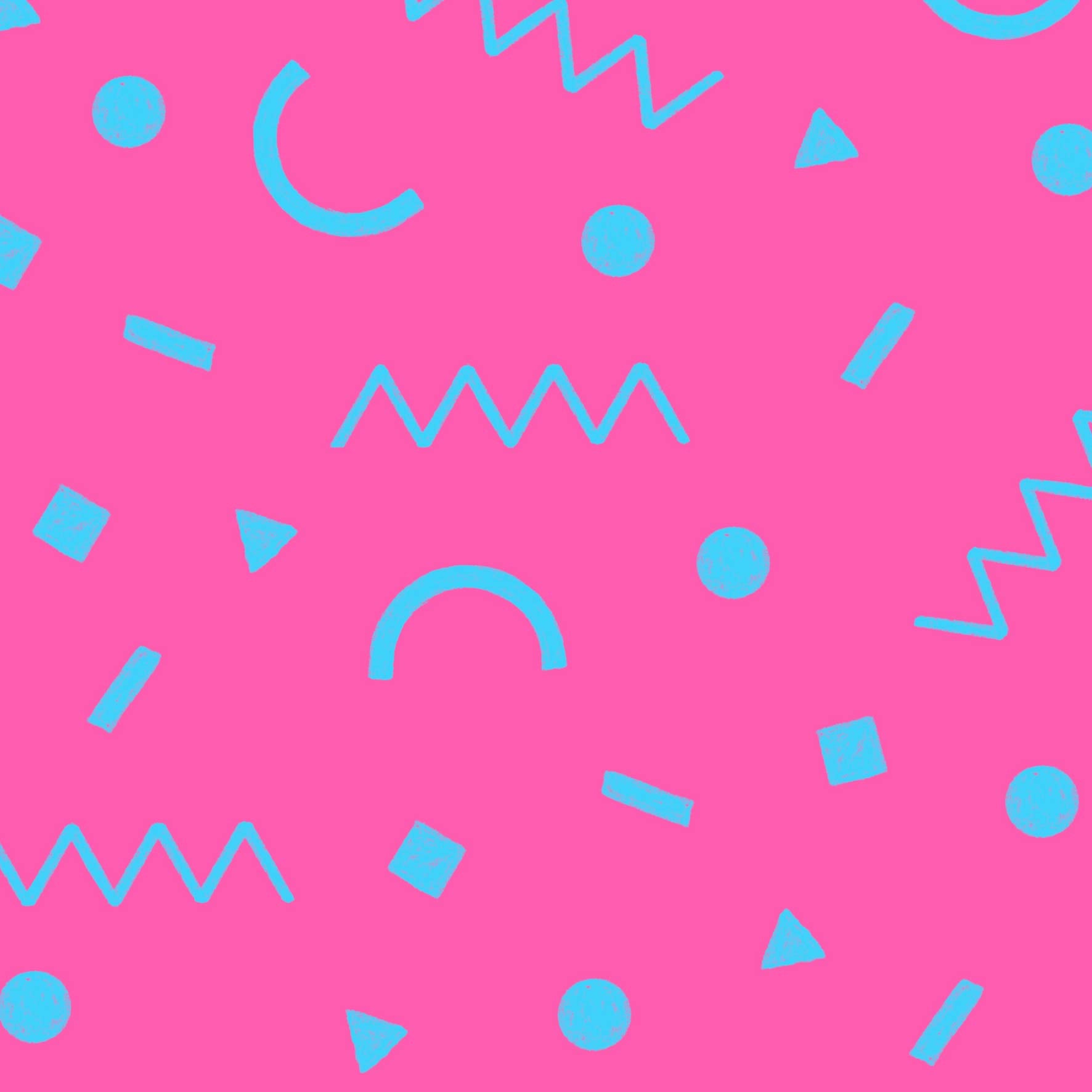 Preorder: Confetti Shapes (Light Blue on Pink)