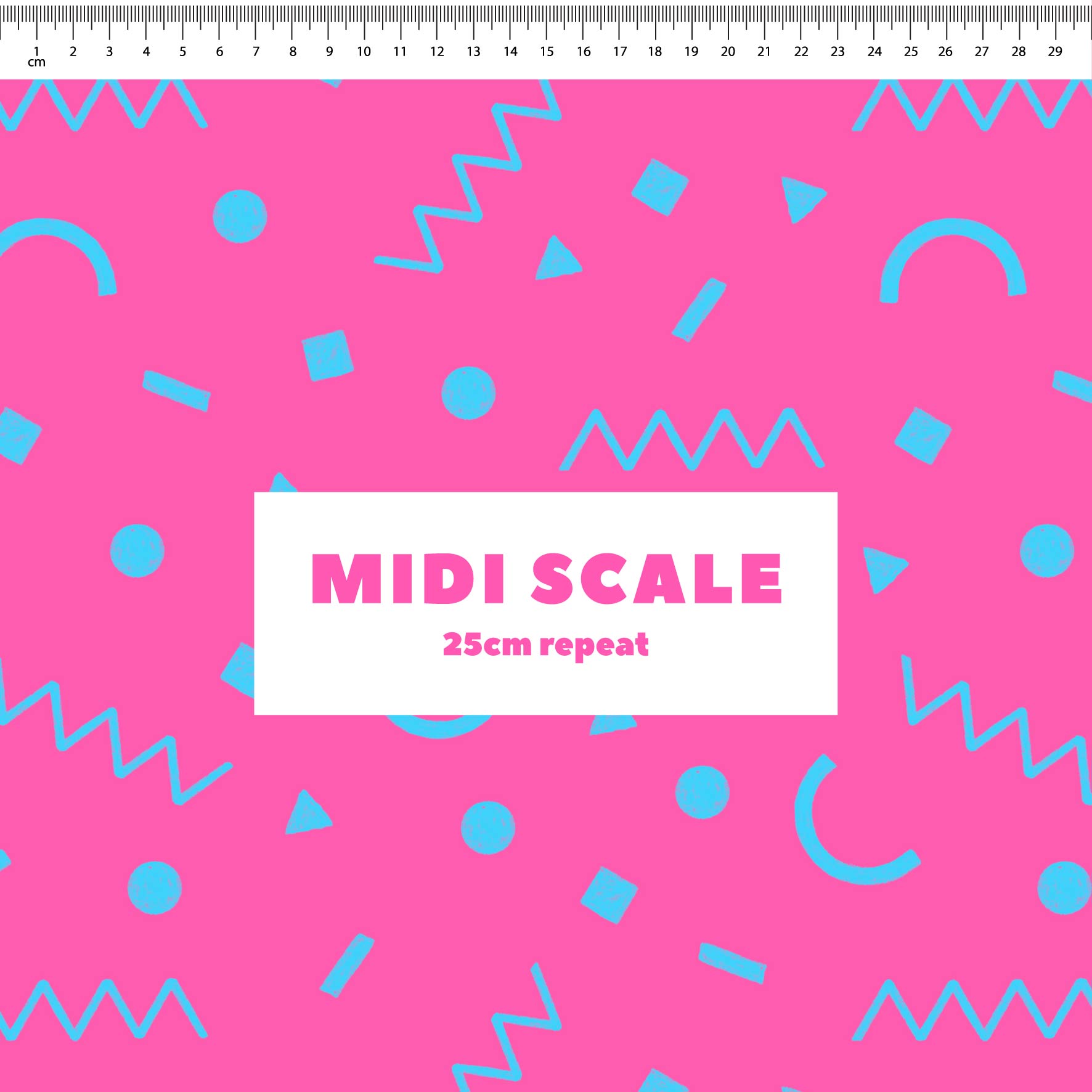 Preorder: Confetti Shapes (Light Blue on Pink)