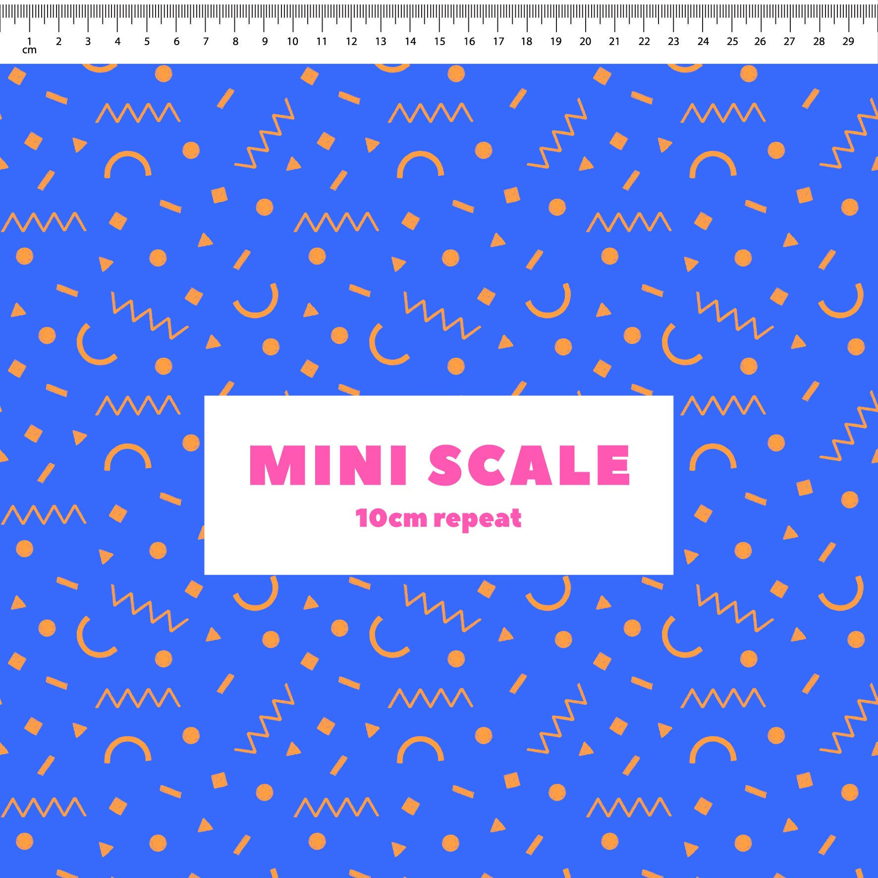 Preorder: Confetti Shapes (Orange on Blue)