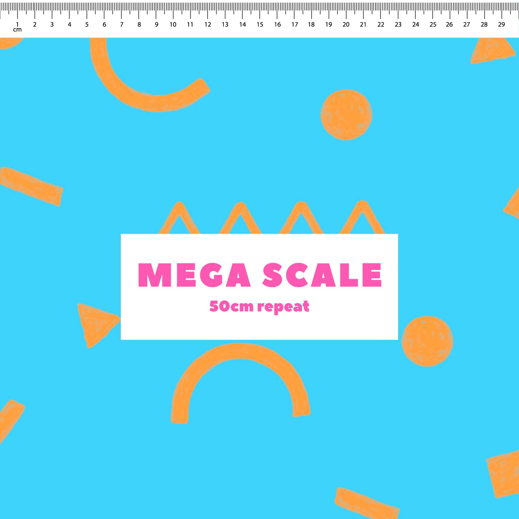 Preorder: Confetti Shapes (Orange on Light Blue)