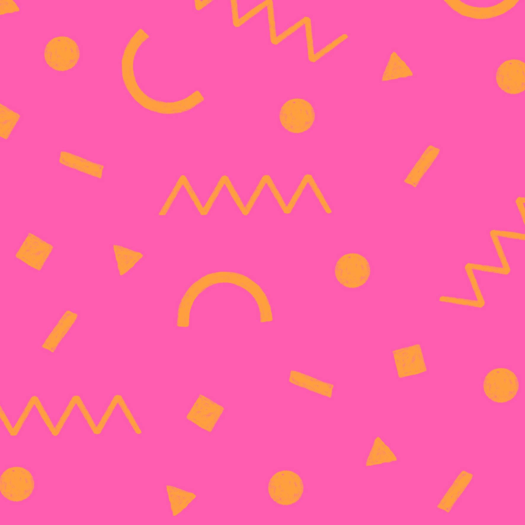 Preorder: Confetti Shapes (Orange on Pink)