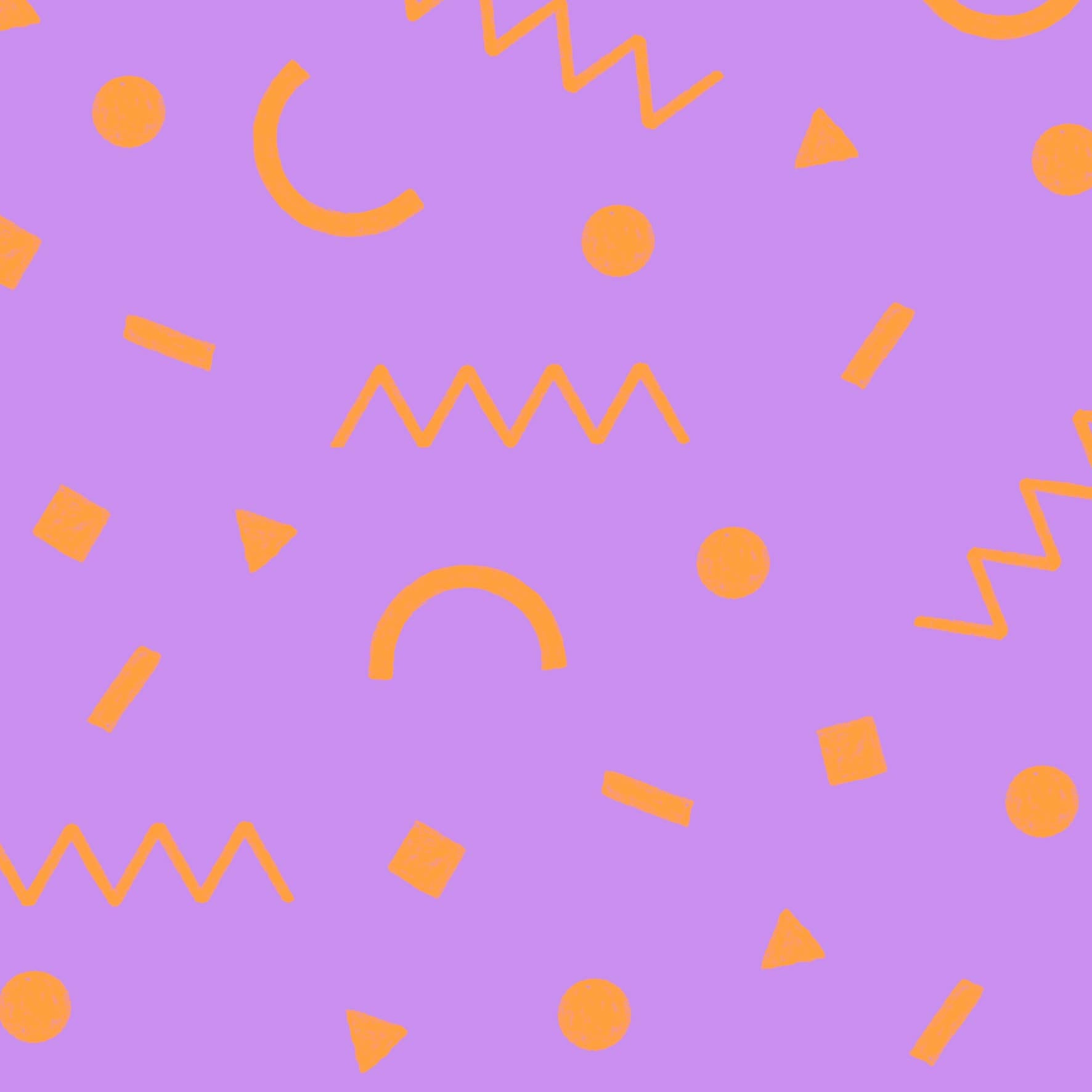 Preorder: Confetti Shapes (Orange on Purple)