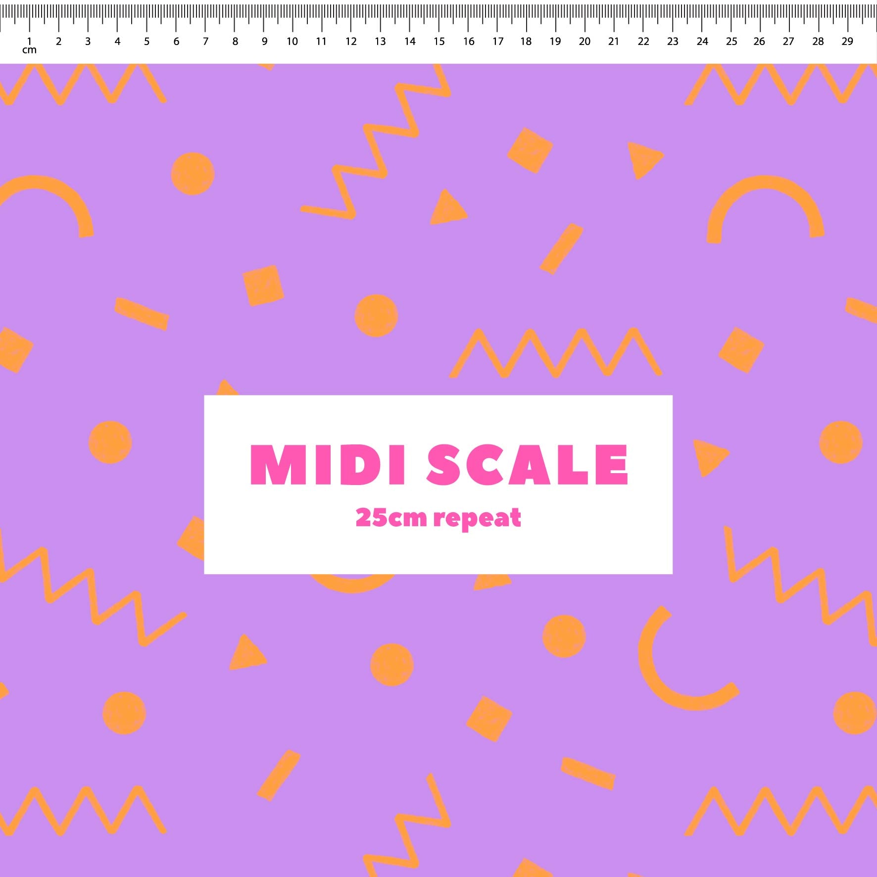 Preorder: Confetti Shapes (Orange on Purple)