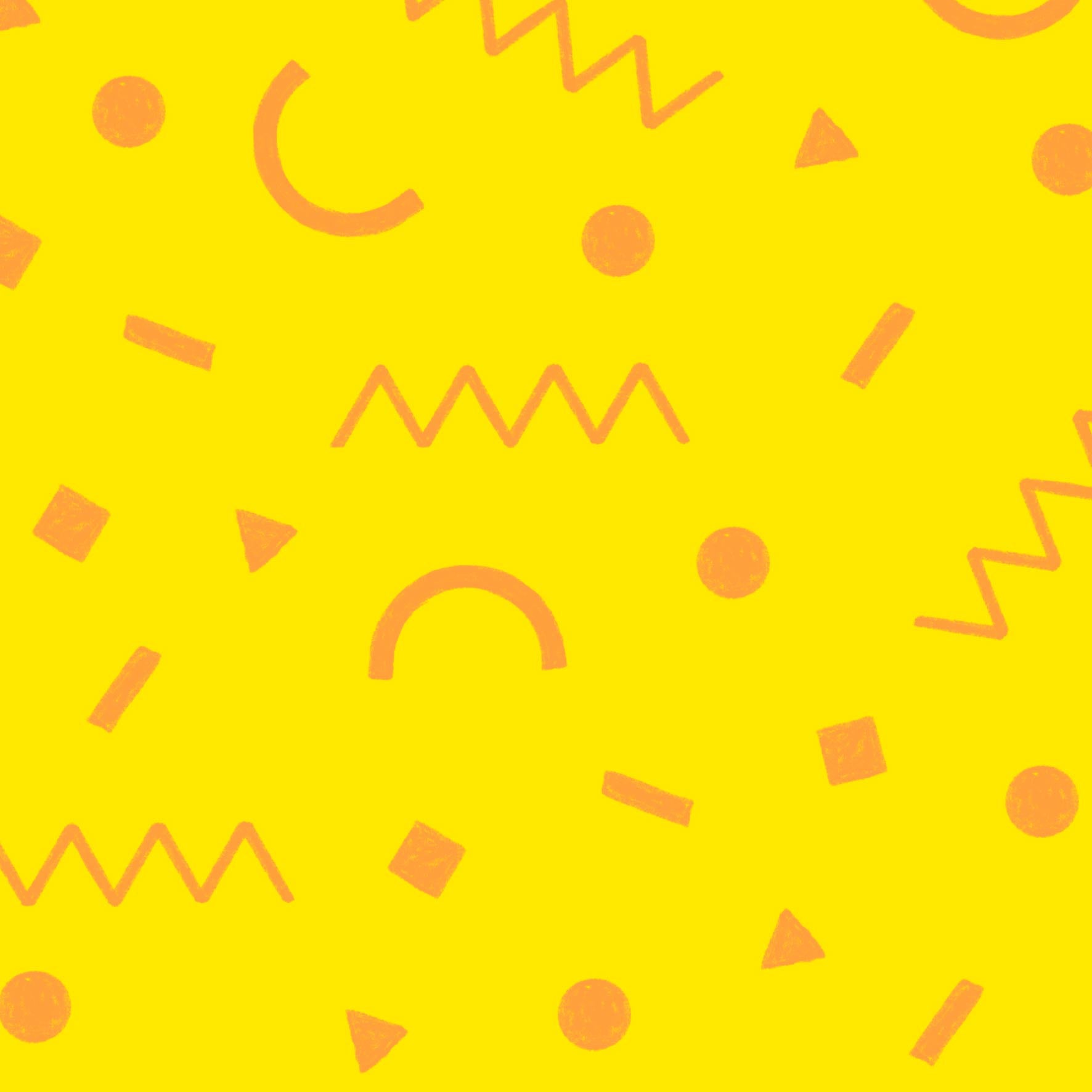 Preorder: Confetti Shapes (Orange on Yellow)