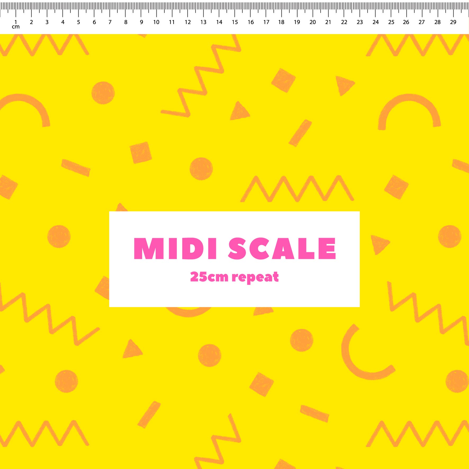 Preorder: Confetti Shapes (Orange on Yellow)