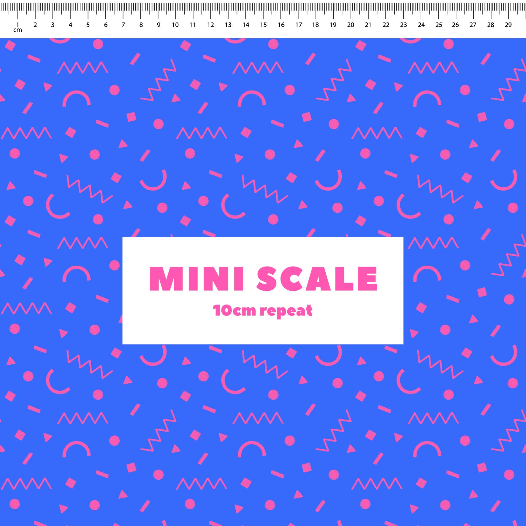 Preorder: Confetti Shapes (Pink on Blue)