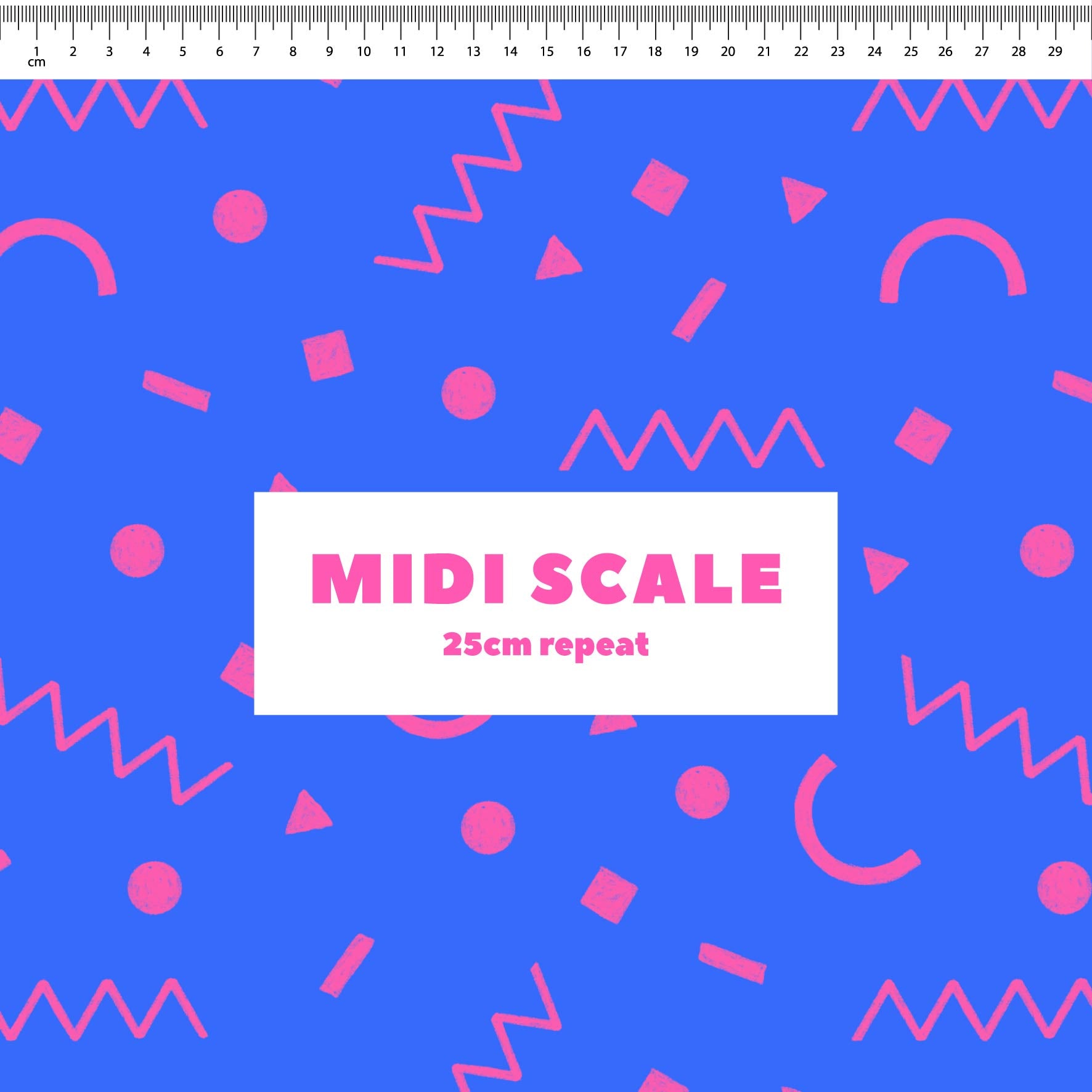 Preorder: Confetti Shapes (Pink on Blue)