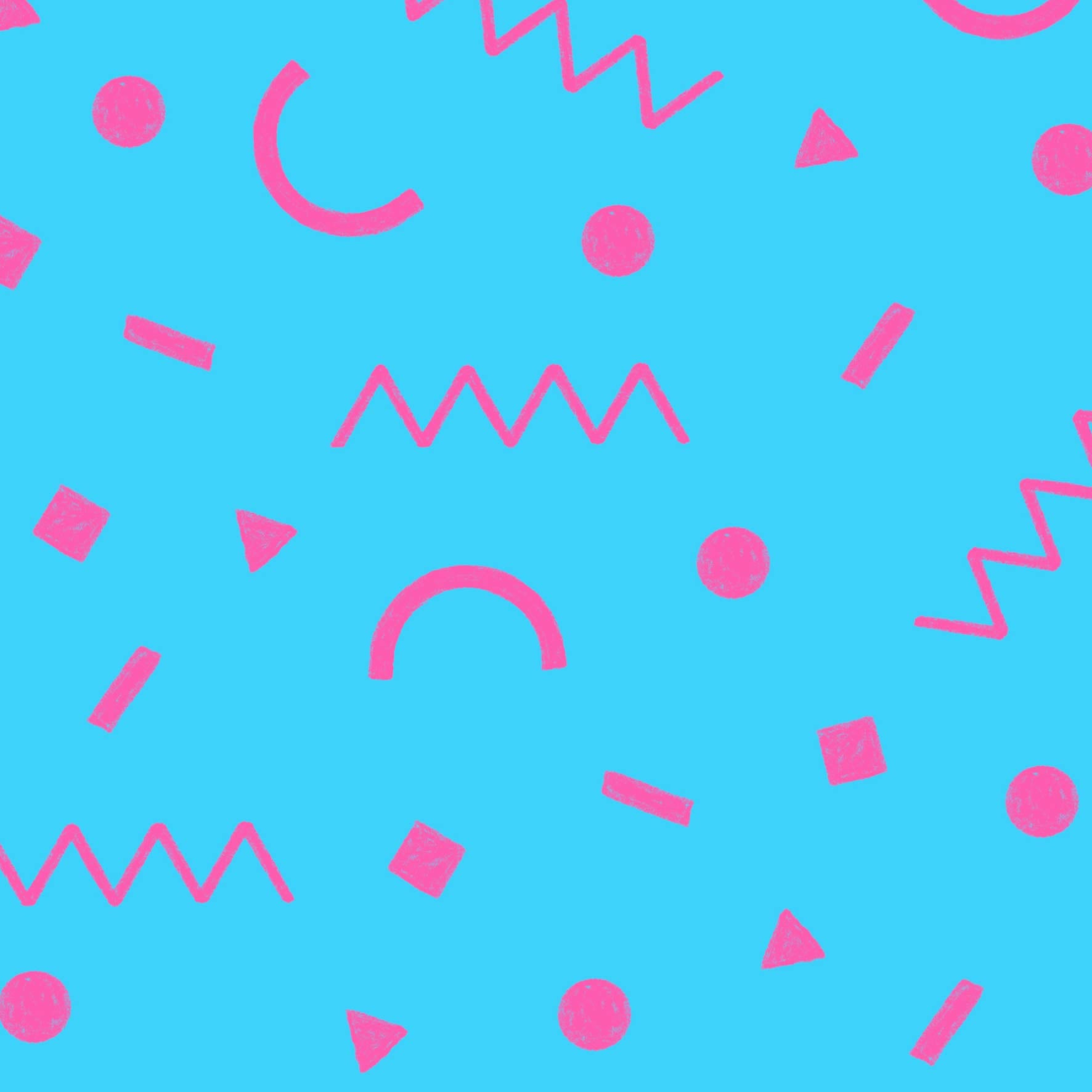 Preorder: Confetti Shapes (Pink on Light Blue)