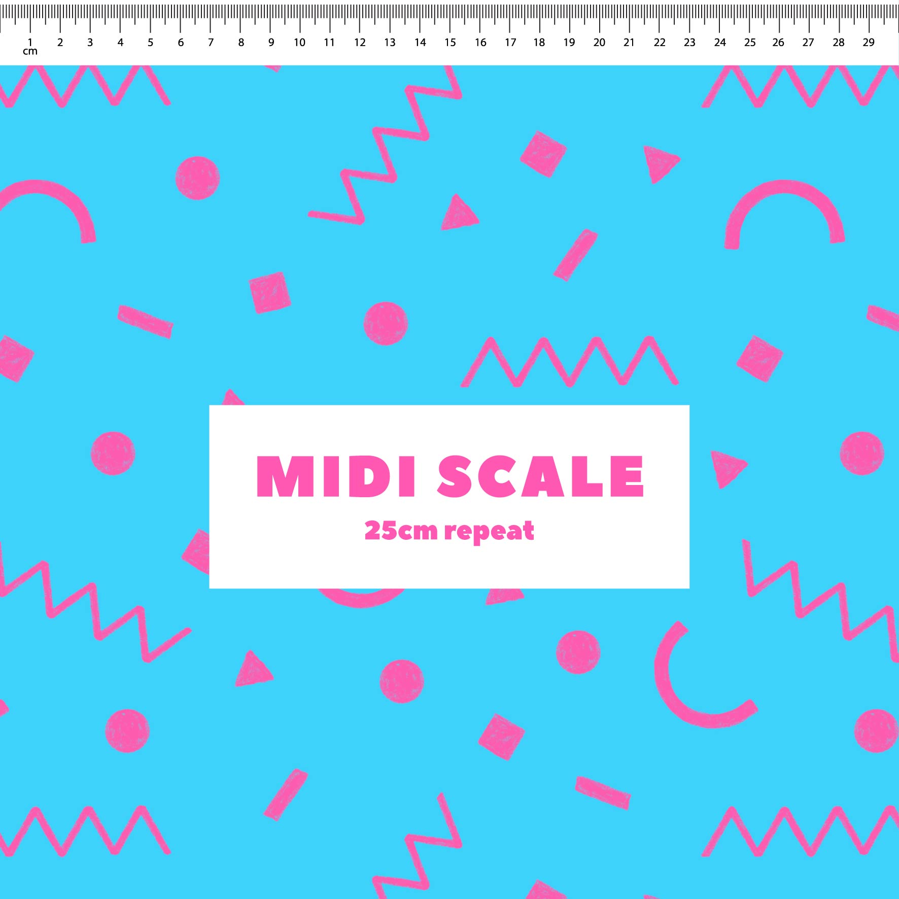 Preorder: Confetti Shapes (Pink on Light Blue)