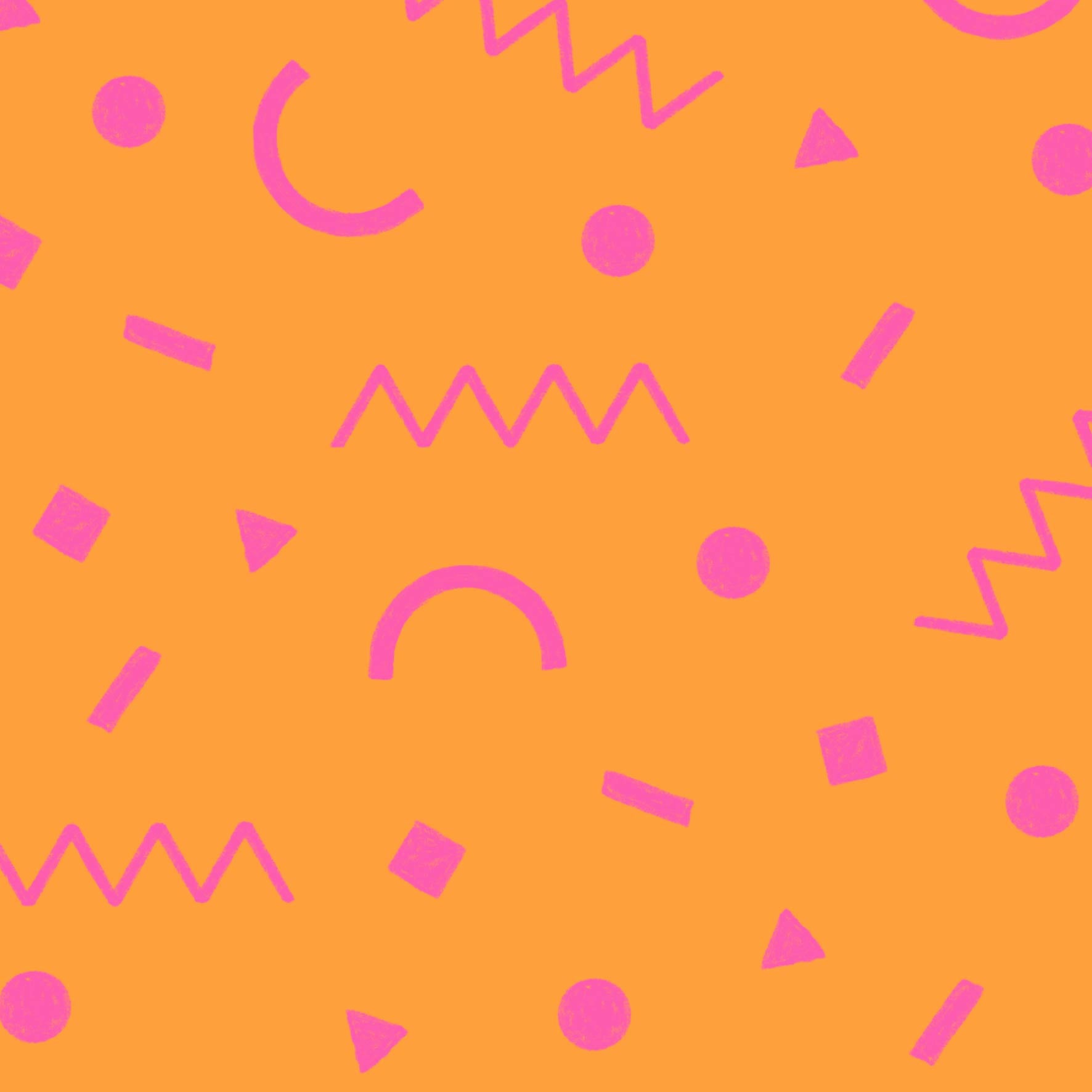 Preorder: Confetti Shapes (Pink on Orange)