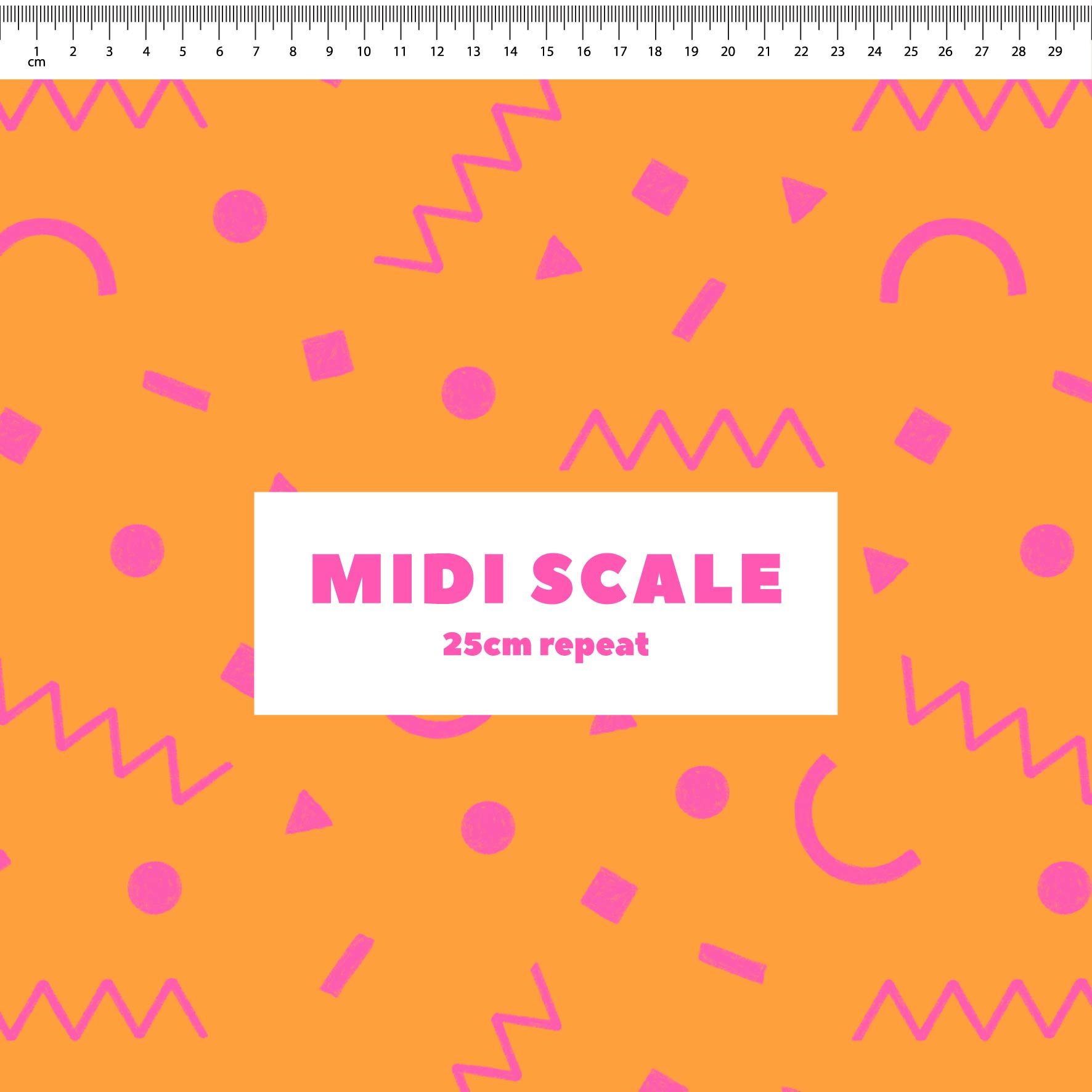 Preorder: Confetti Shapes (Pink on Orange)