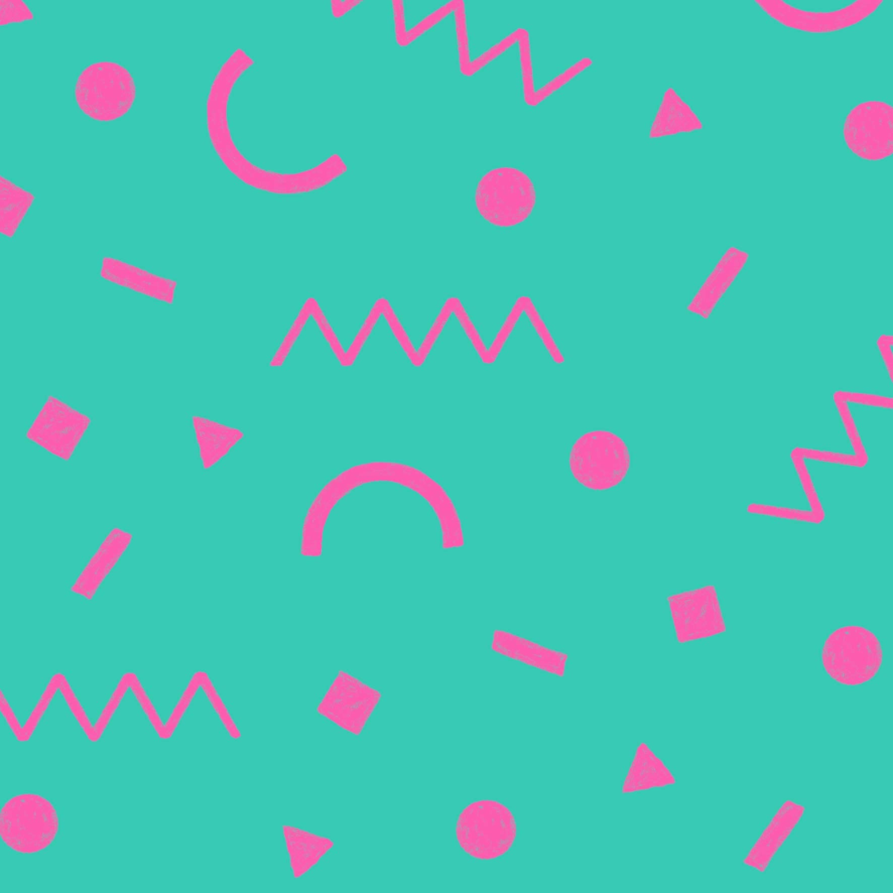 Preorder: Confetti Shapes (Pink on Teal)