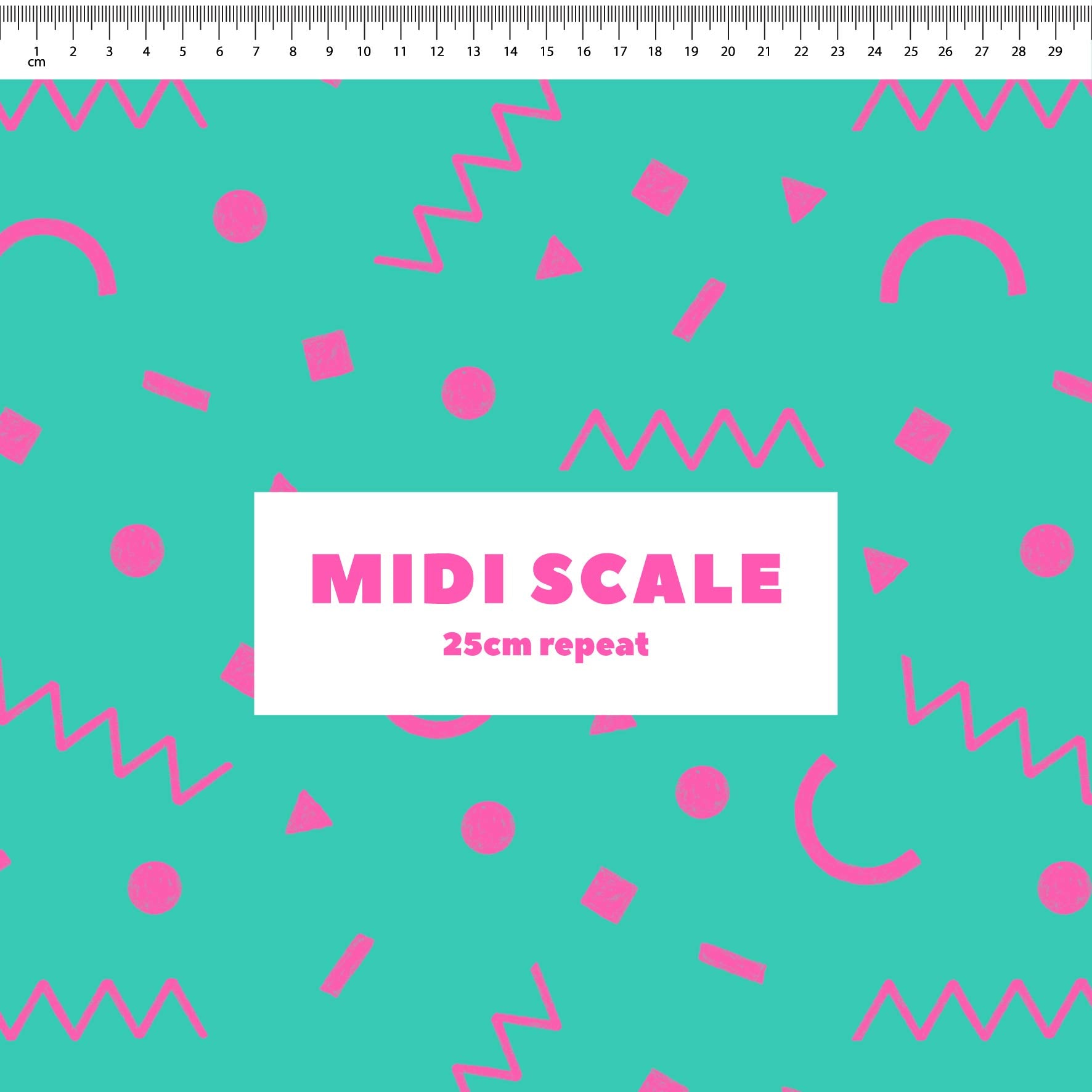 Preorder: Confetti Shapes (Pink on Teal)