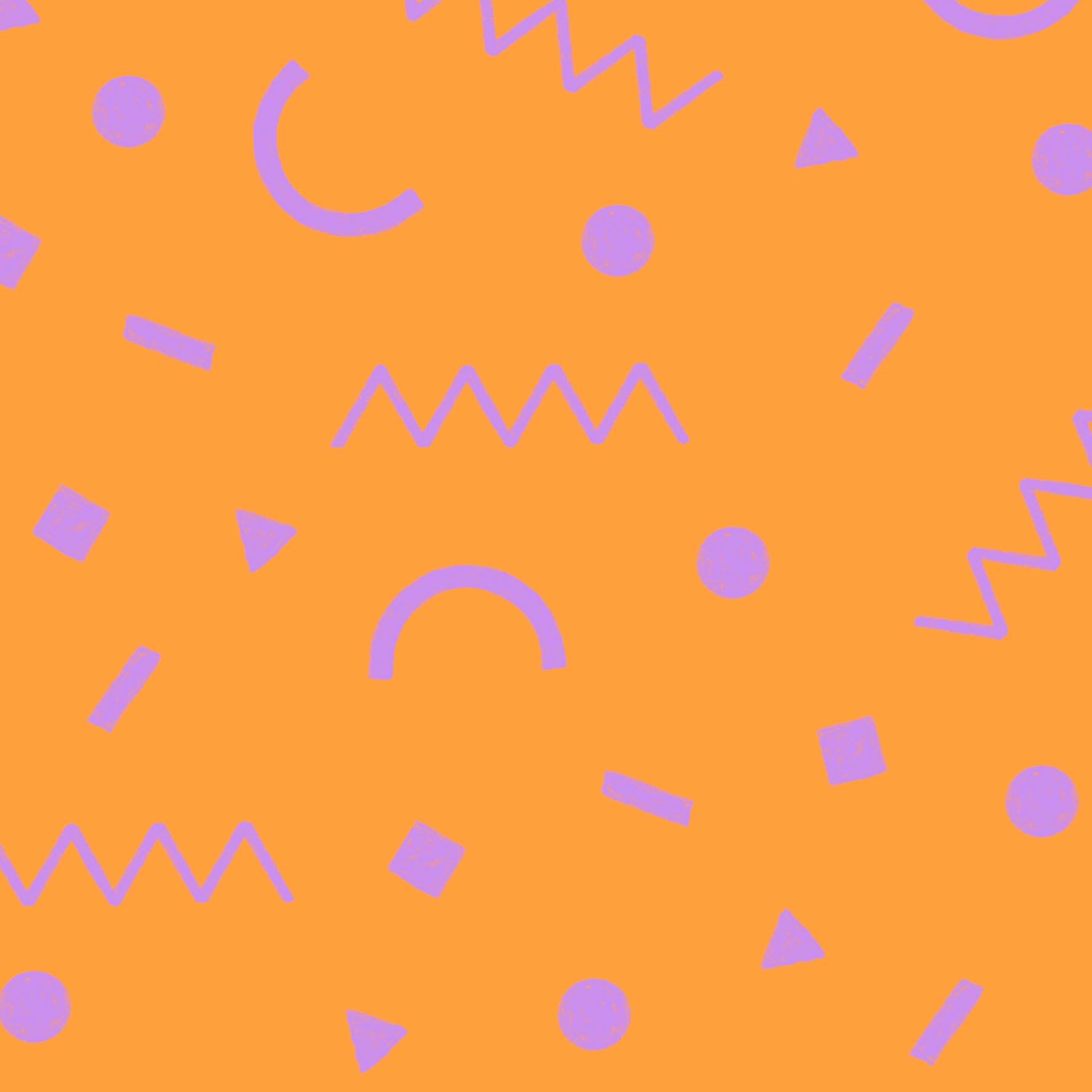 Preorder: Confetti Shapes (Purple on Orange)