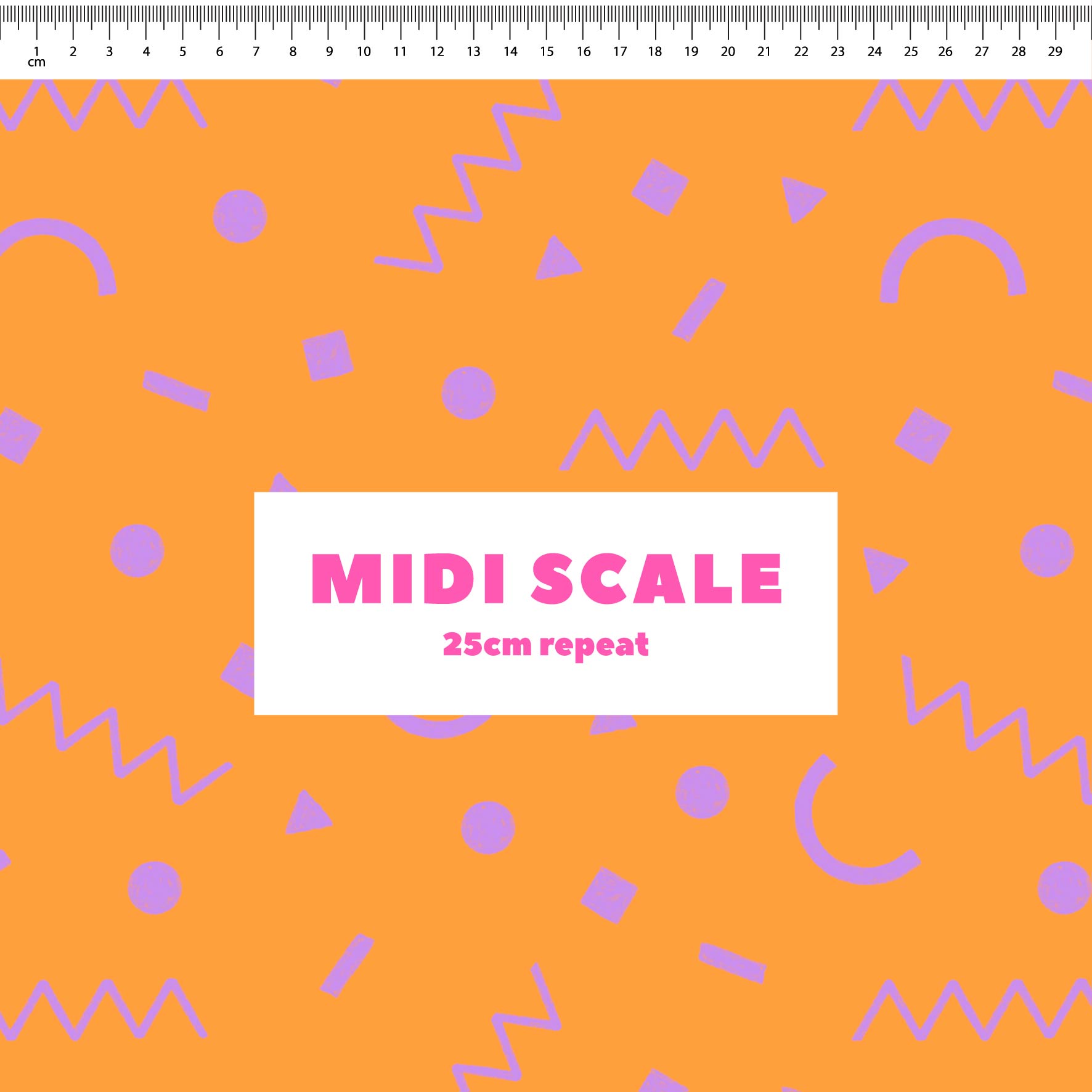 Preorder: Confetti Shapes (Purple on Orange)