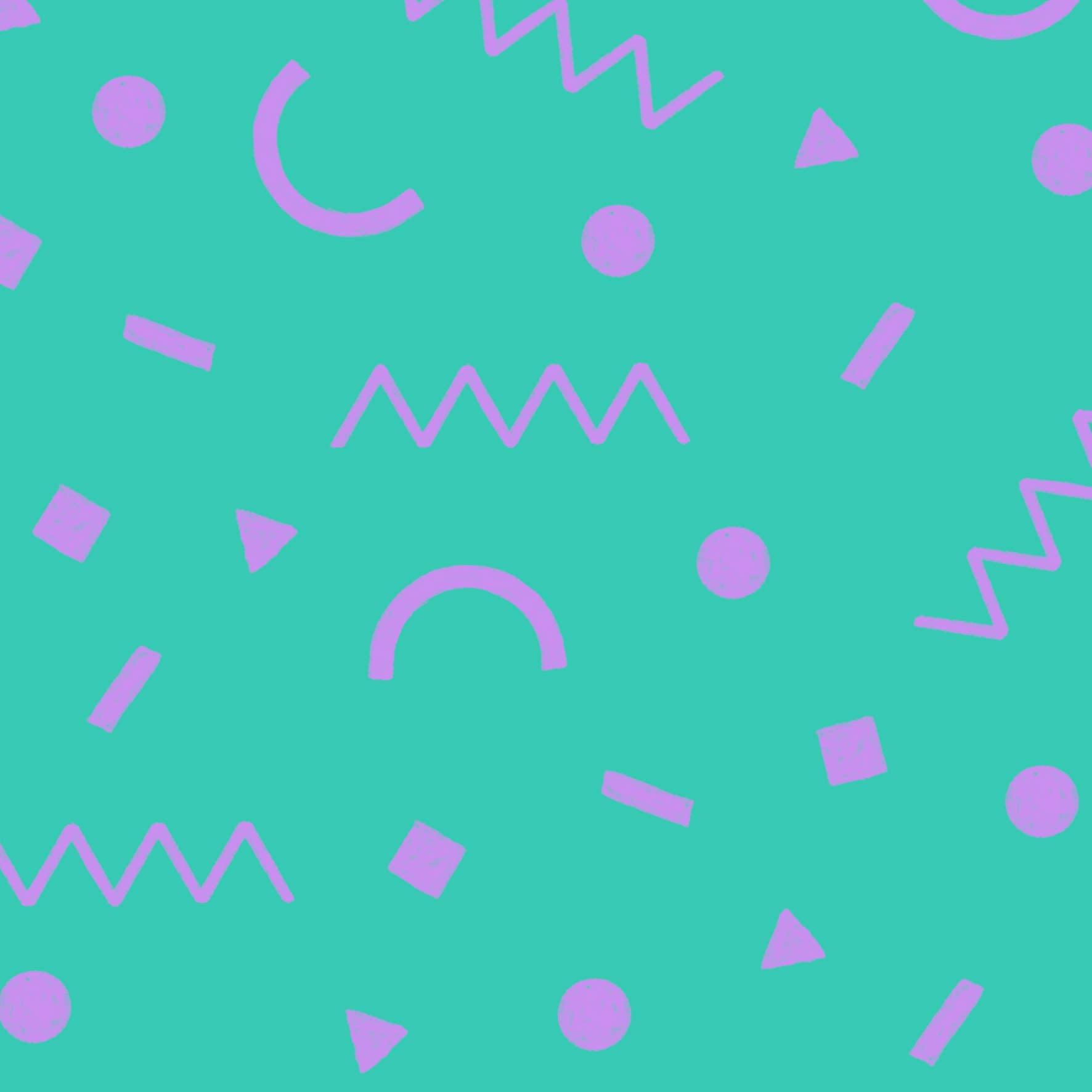 Preorder: Confetti Shapes (Purple on Teal)