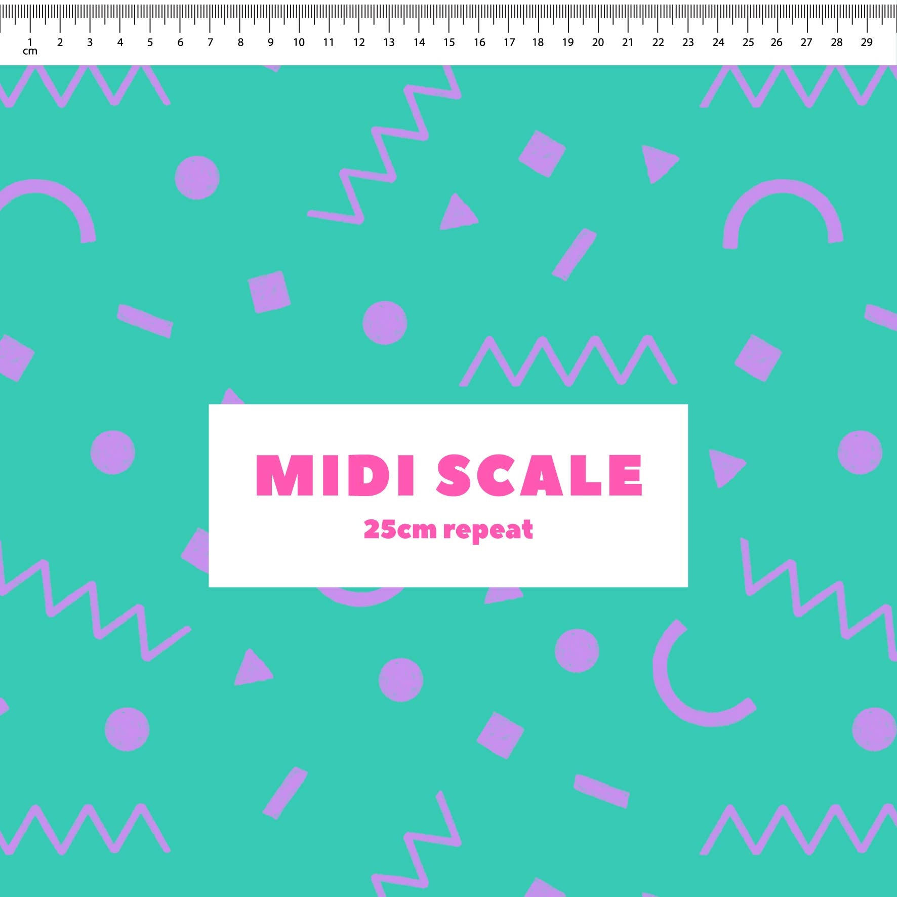 Preorder: Confetti Shapes (Purple on Teal)