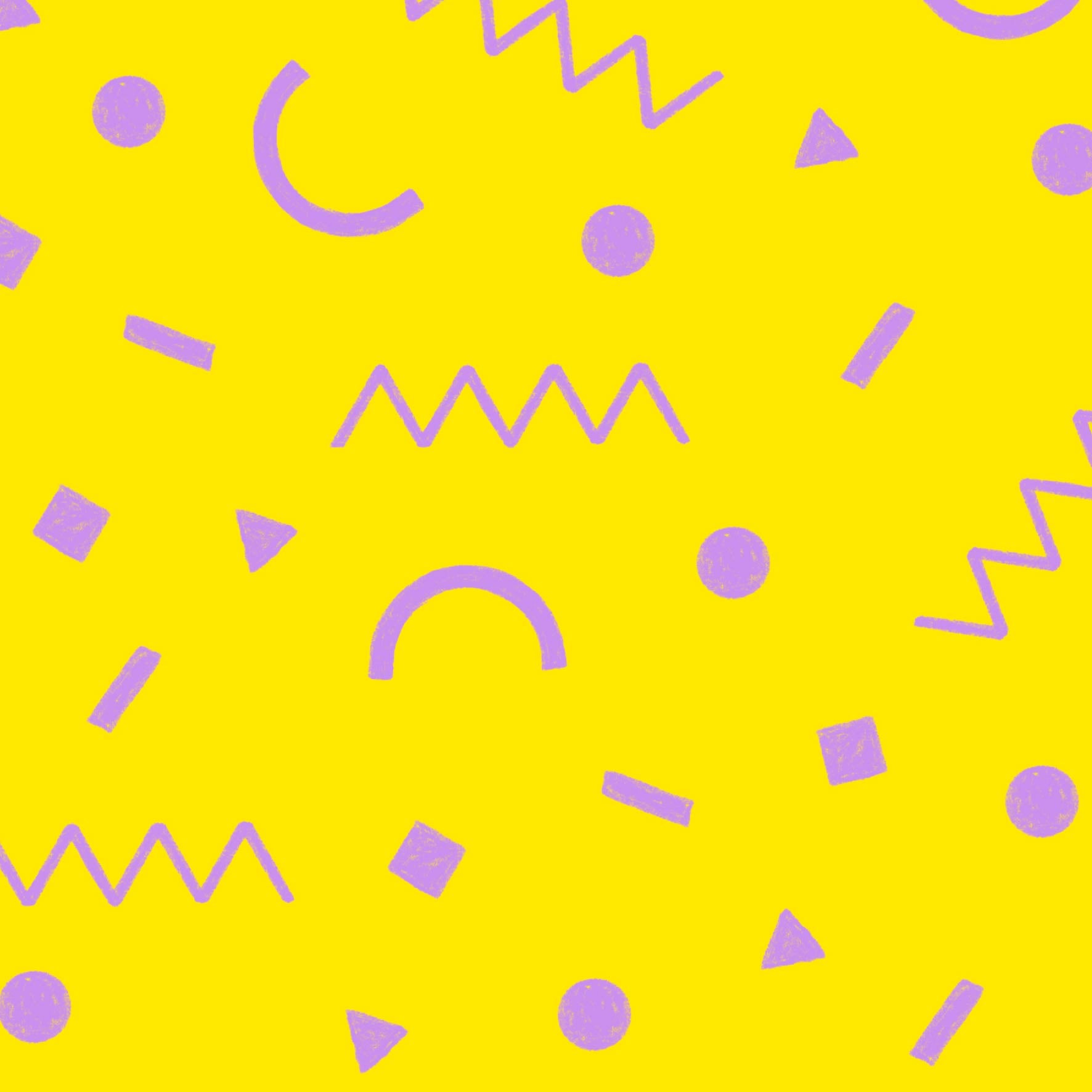 Preorder: Confetti Shapes (Purple on Yellow)